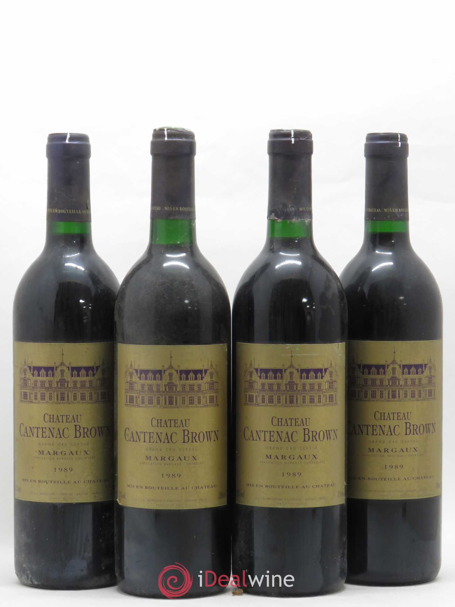 Château Cantenac Brown 3ème Grand Cru Classé 1989 - Lot de 4 bouteilles - 0