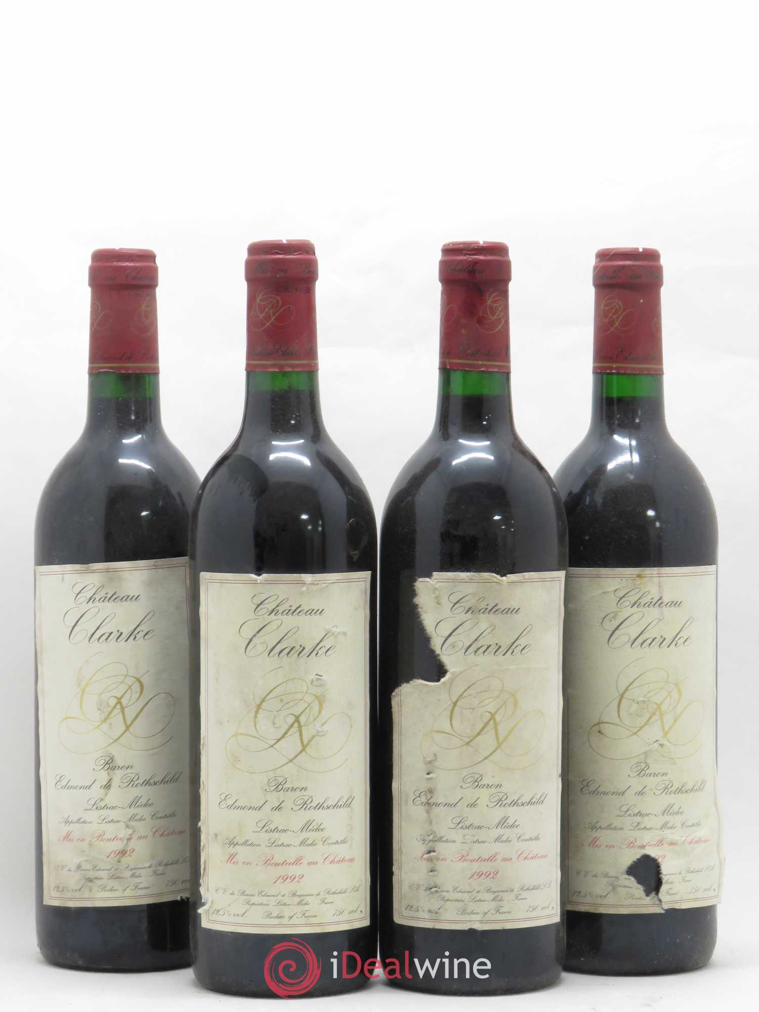 Château Clarke 1992 - Lot de 4 bouteilles - 0