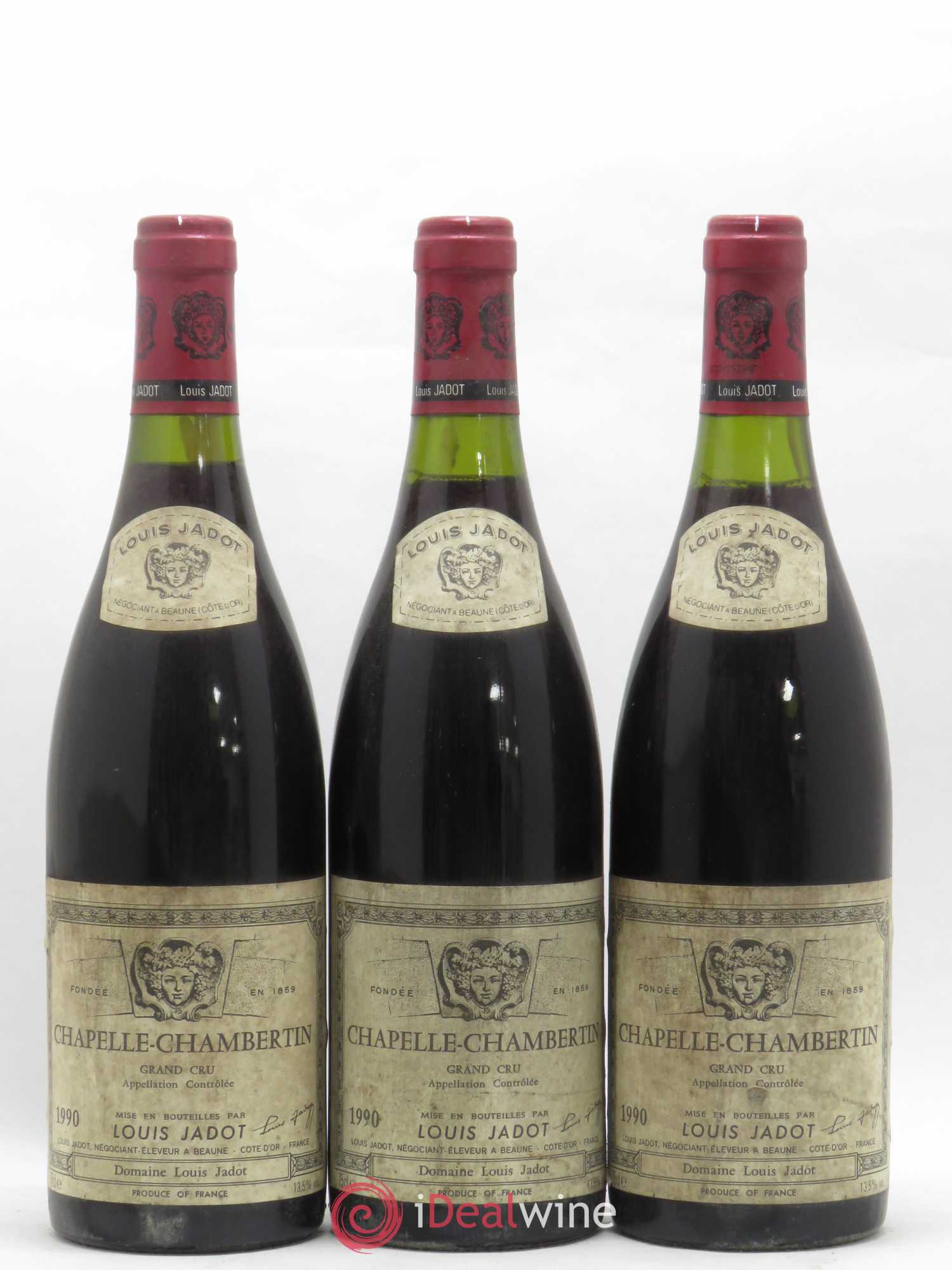Chapelle-Chambertin Grand Cru Maison Louis Jadot 1990 - Lot de 3 bouteilles - 0