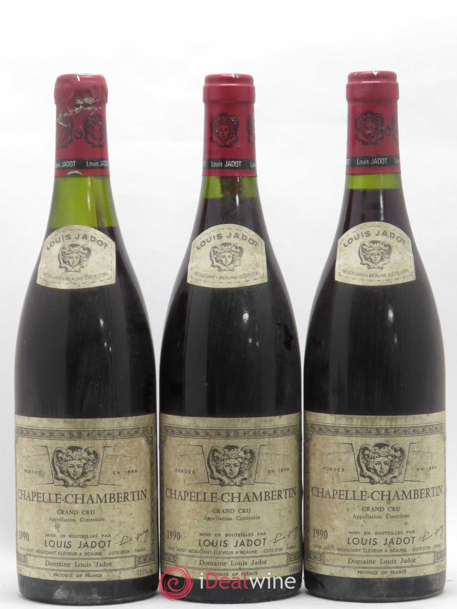 Chapelle-Chambertin Grand Cru Maison Louis Jadot 1990 - Lot de 3 bouteilles - 0