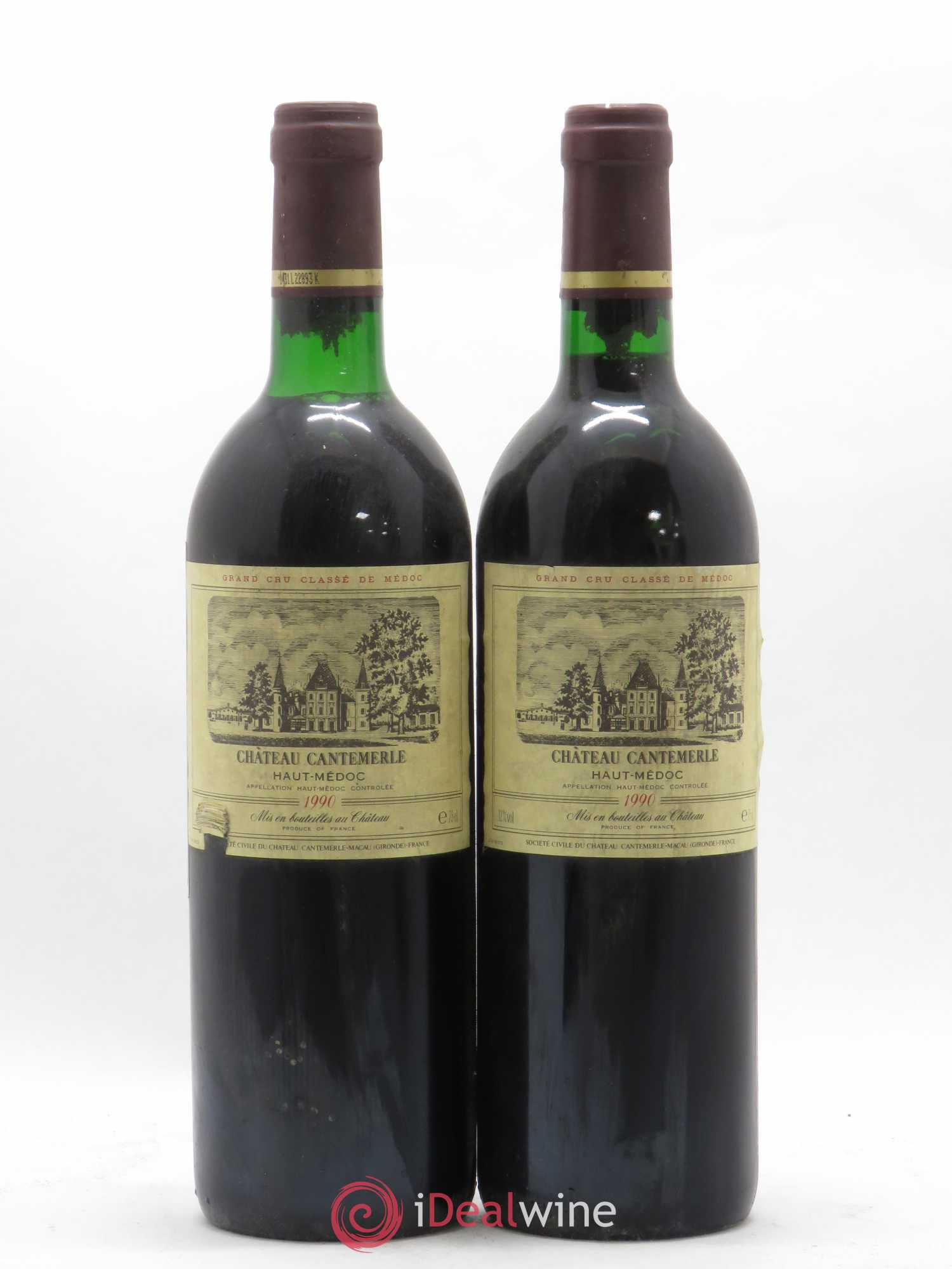 Château Cantemerle 5ème Grand Cru Classé 1990 - Lot de 2 bouteilles - 0