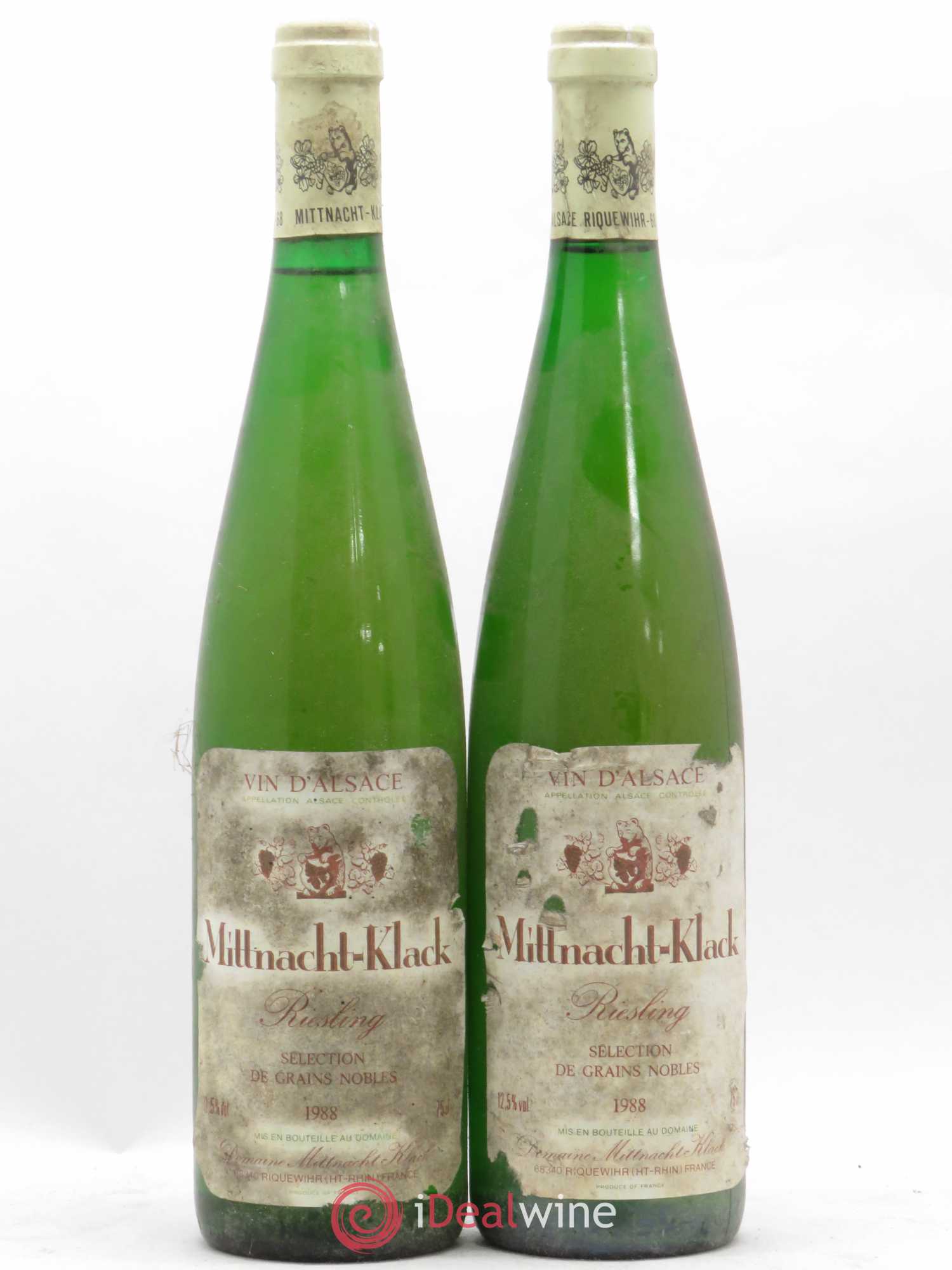 Riesling Sélection de Grains Nobles Mittnacht Klack 1988 - Lotto di 2 bottiglie - 0