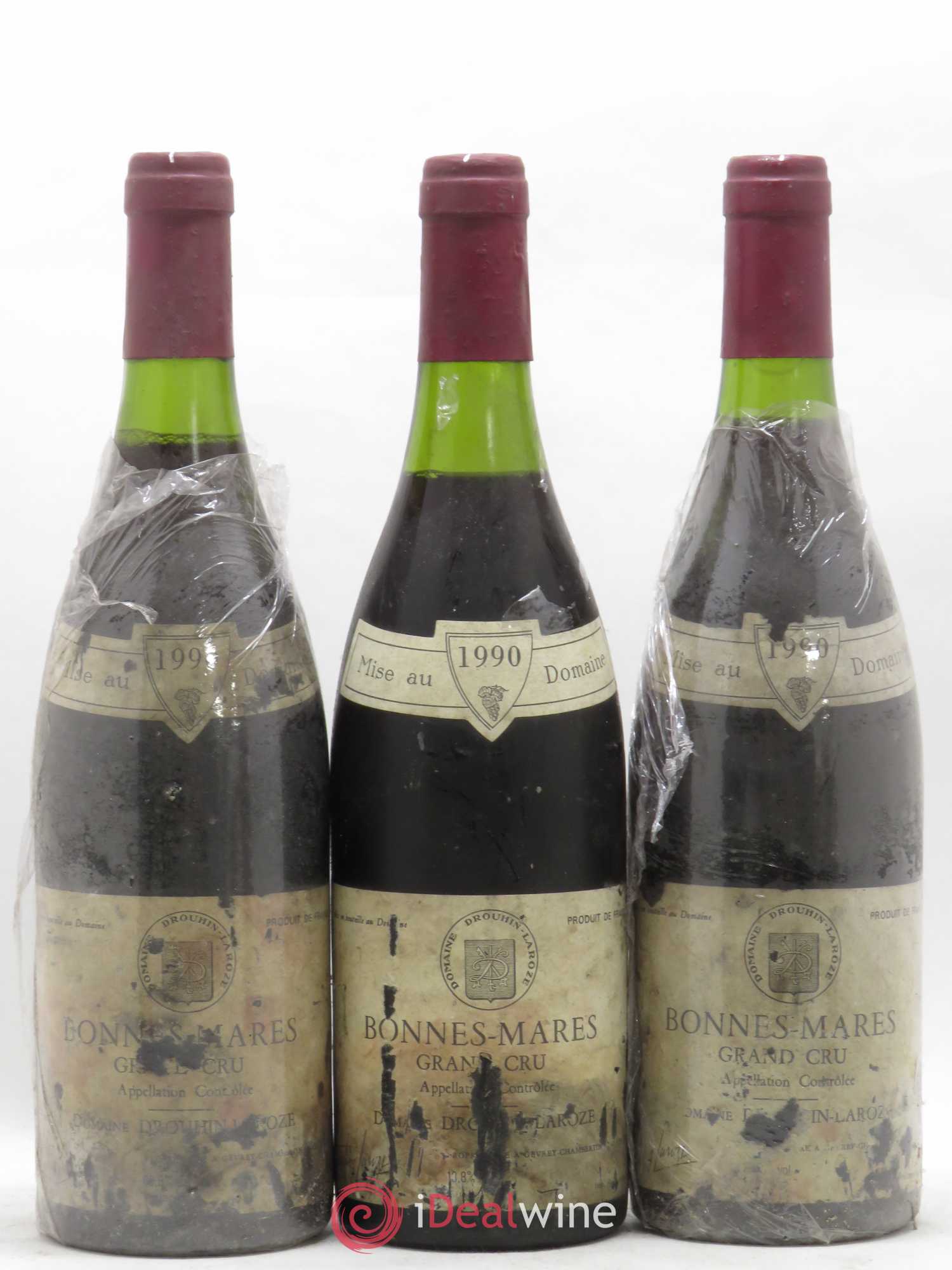 Bonnes-Mares Grand Cru Domaine Drouhin-Laroze 1990 - Lot de 3 bouteilles - 0