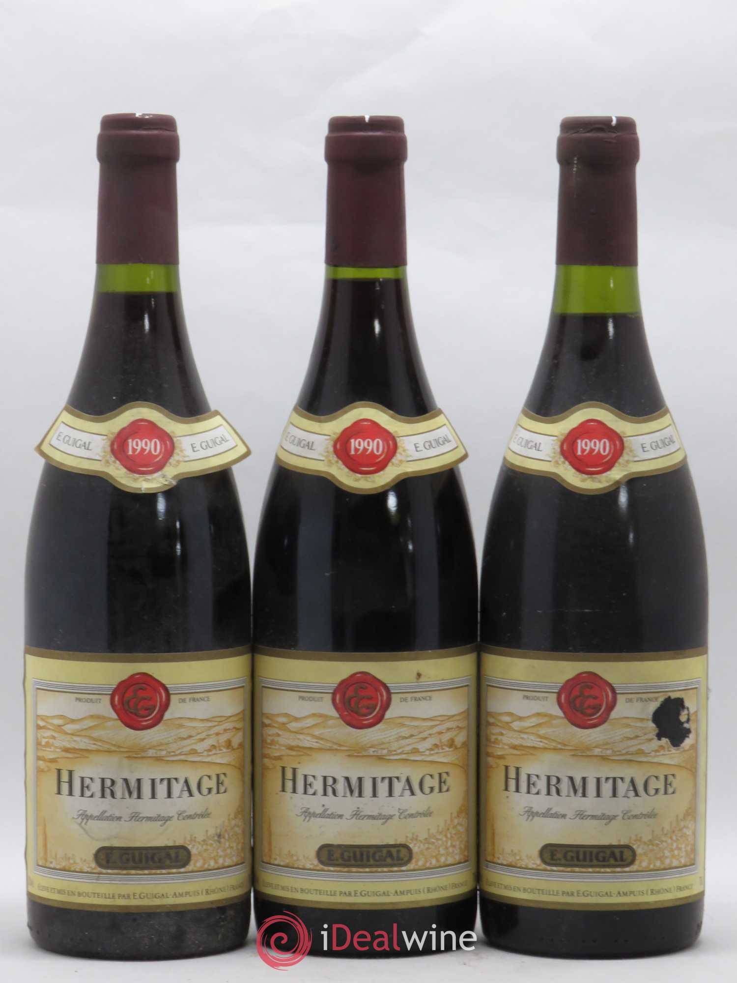 Hermitage Guigal 1990 - Lot de 3 bouteilles - 0