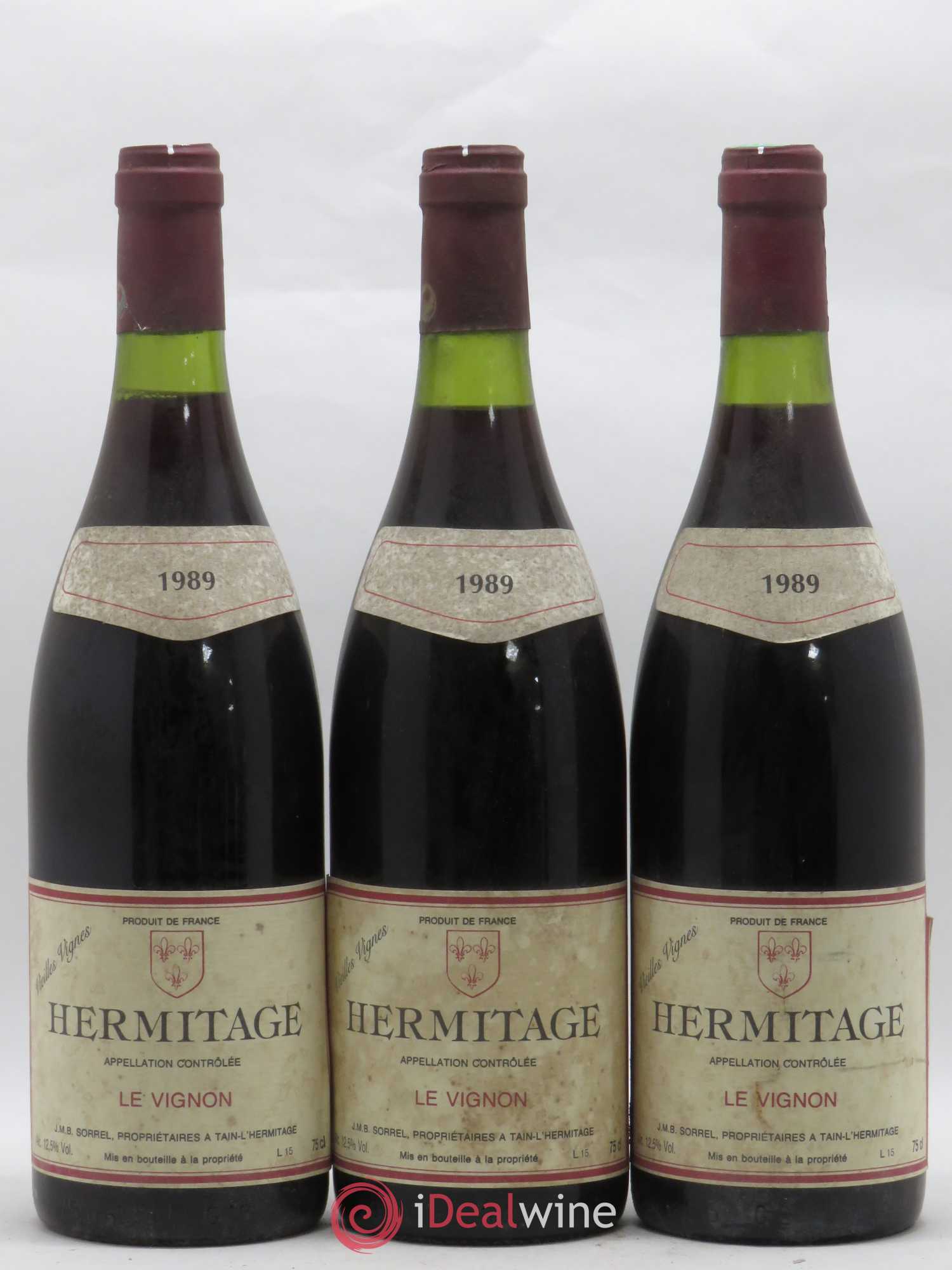 Hermitage Le Vignon Sorrel 1989 - Posten von 3 Flaschen - 0