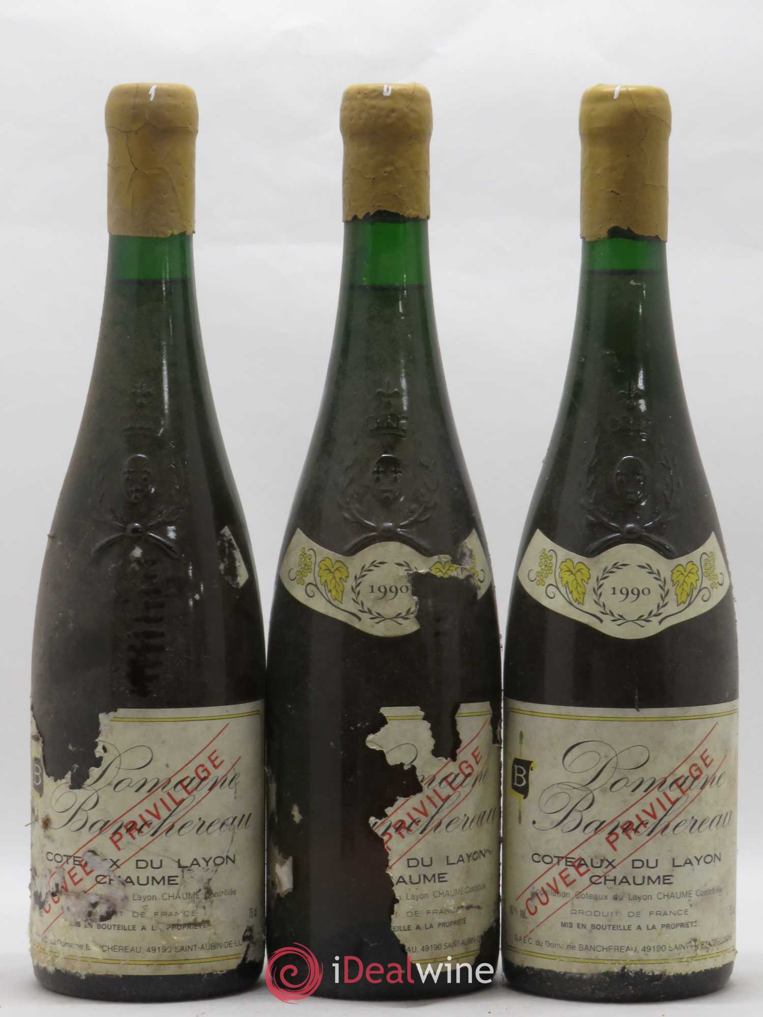 Coteaux du Layon Chaume Cuvée Privilège Domaine Banchereau 1990 - Lot de 6 bouteilles - 1