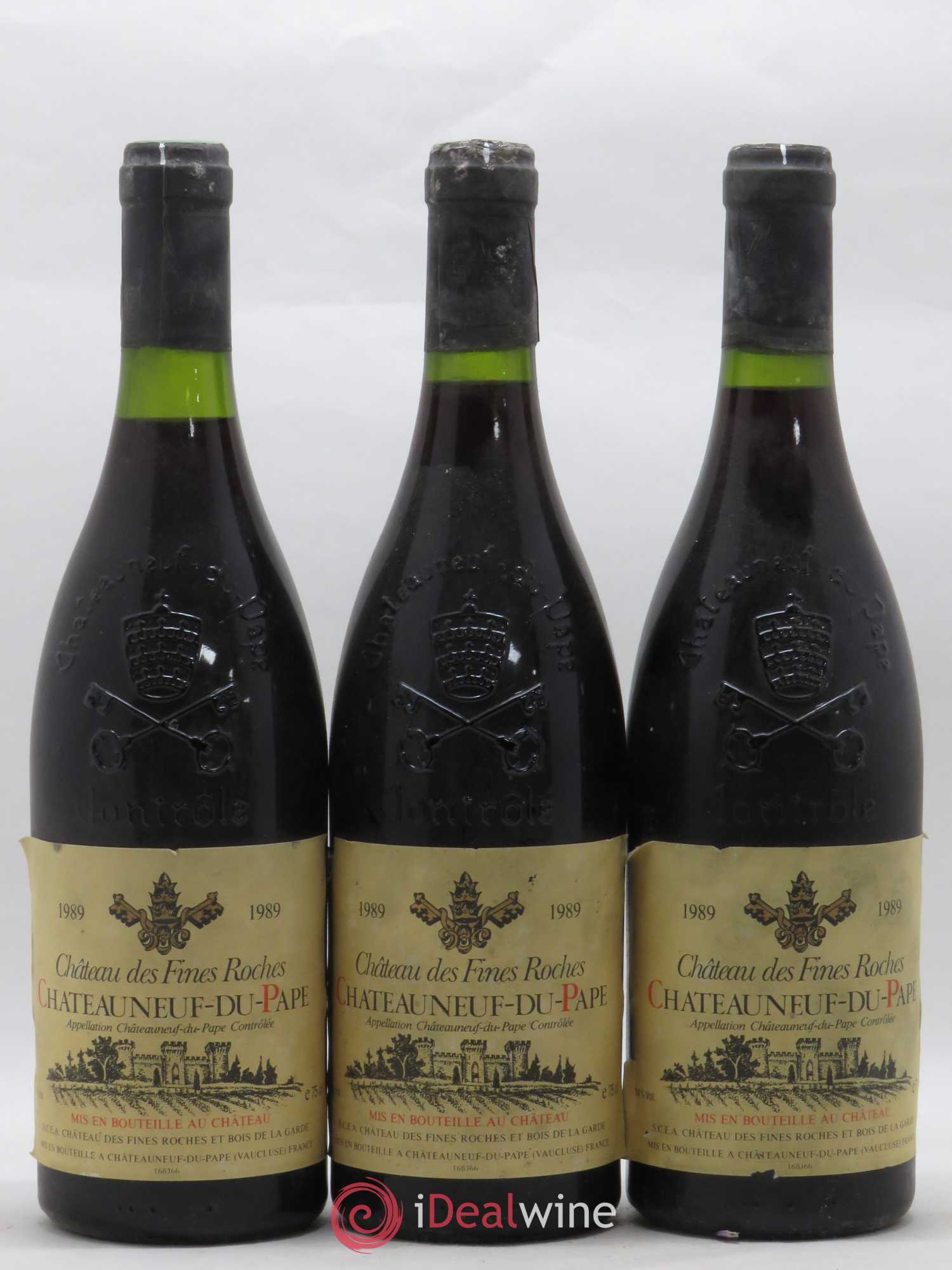 Châteauneuf-du-Pape Château des Fines Roches 1989 - Lot de 3 bouteilles - 0