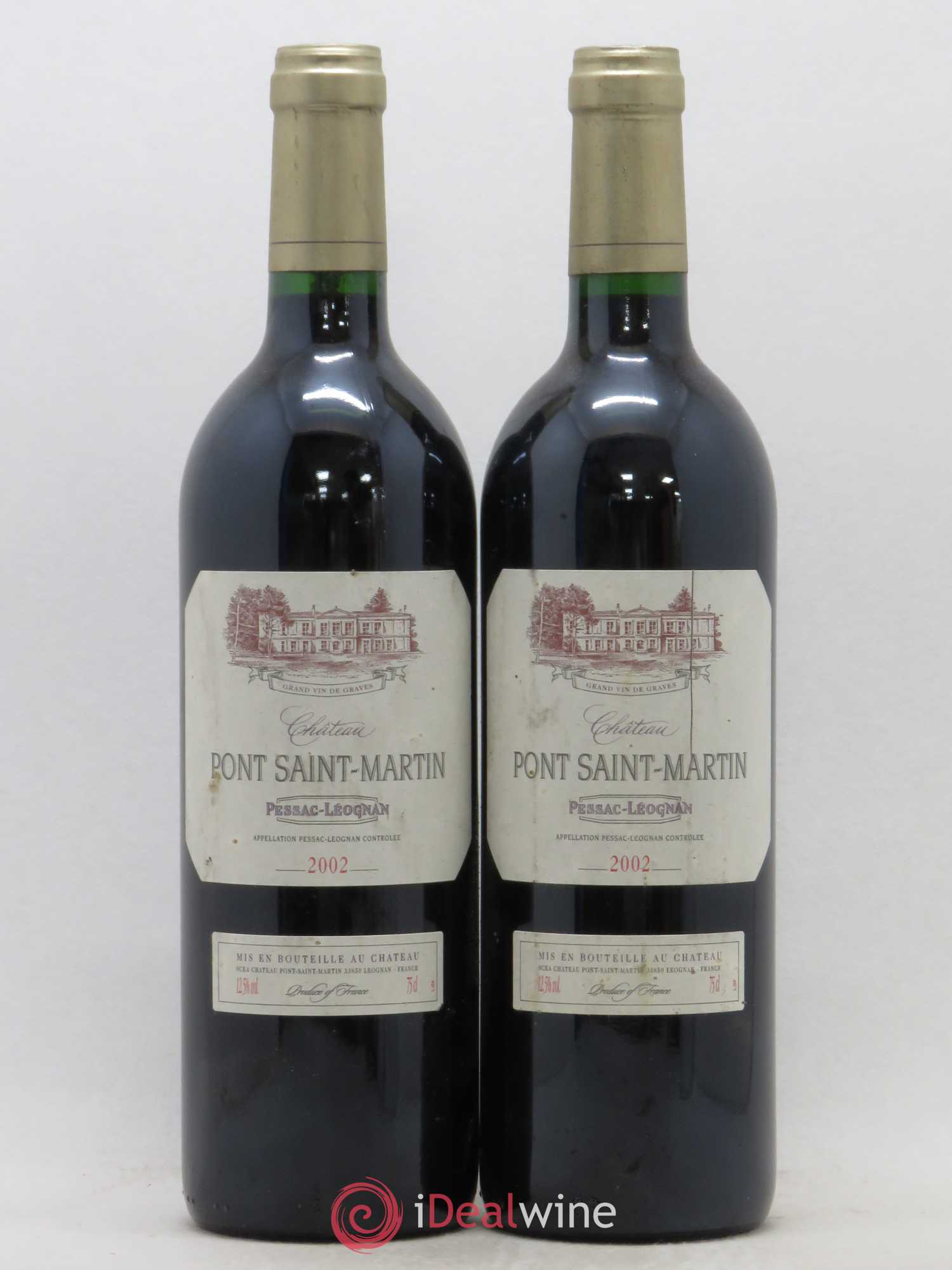 Pessac-Léognan Château Pont Saint Martin 2002 - Lot de 2 bouteilles - 0