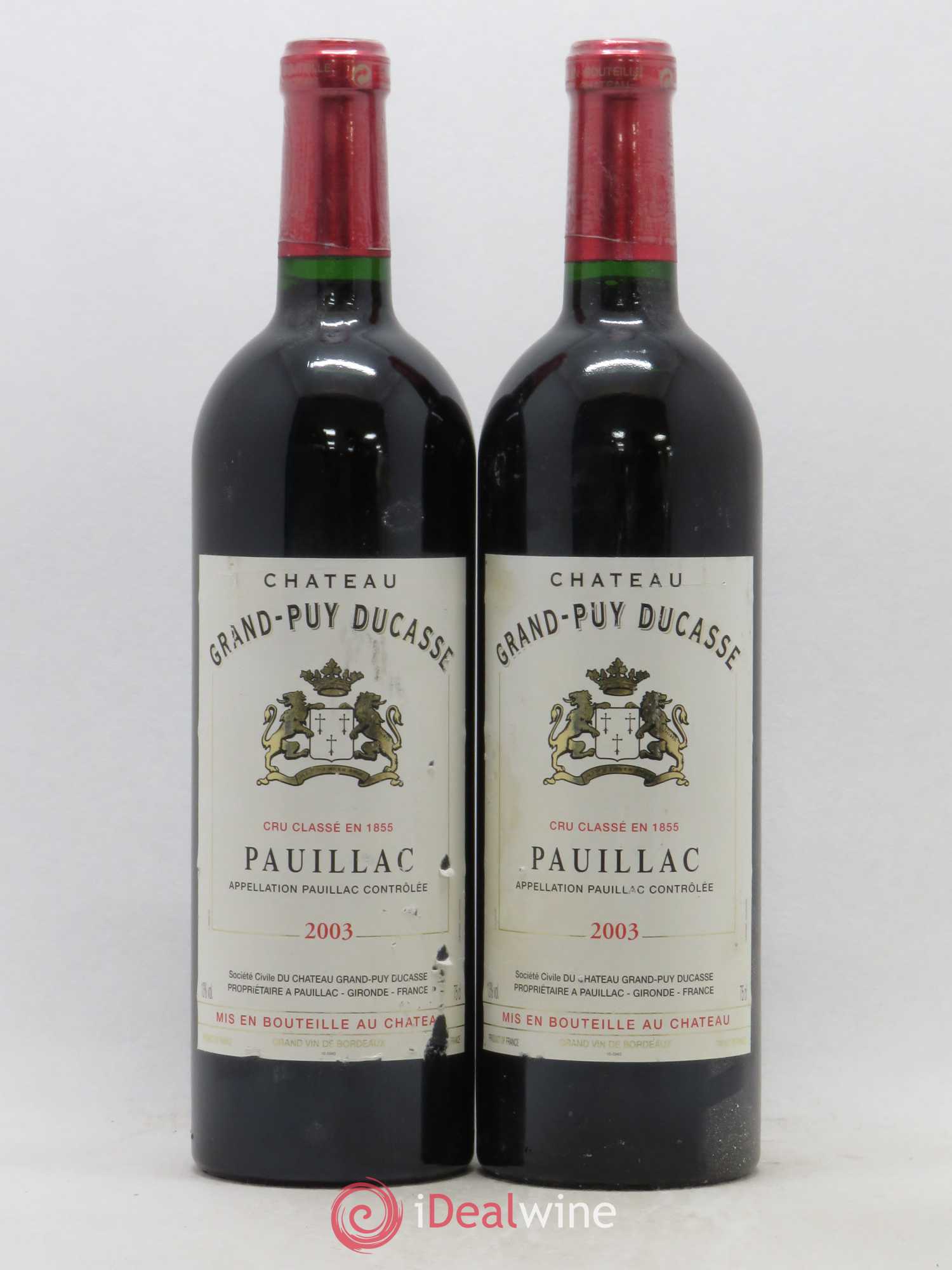 Château Grand Puy Ducasse 5ème Grand Cru Classé 2003 - Lot de 2 bouteilles - 0
