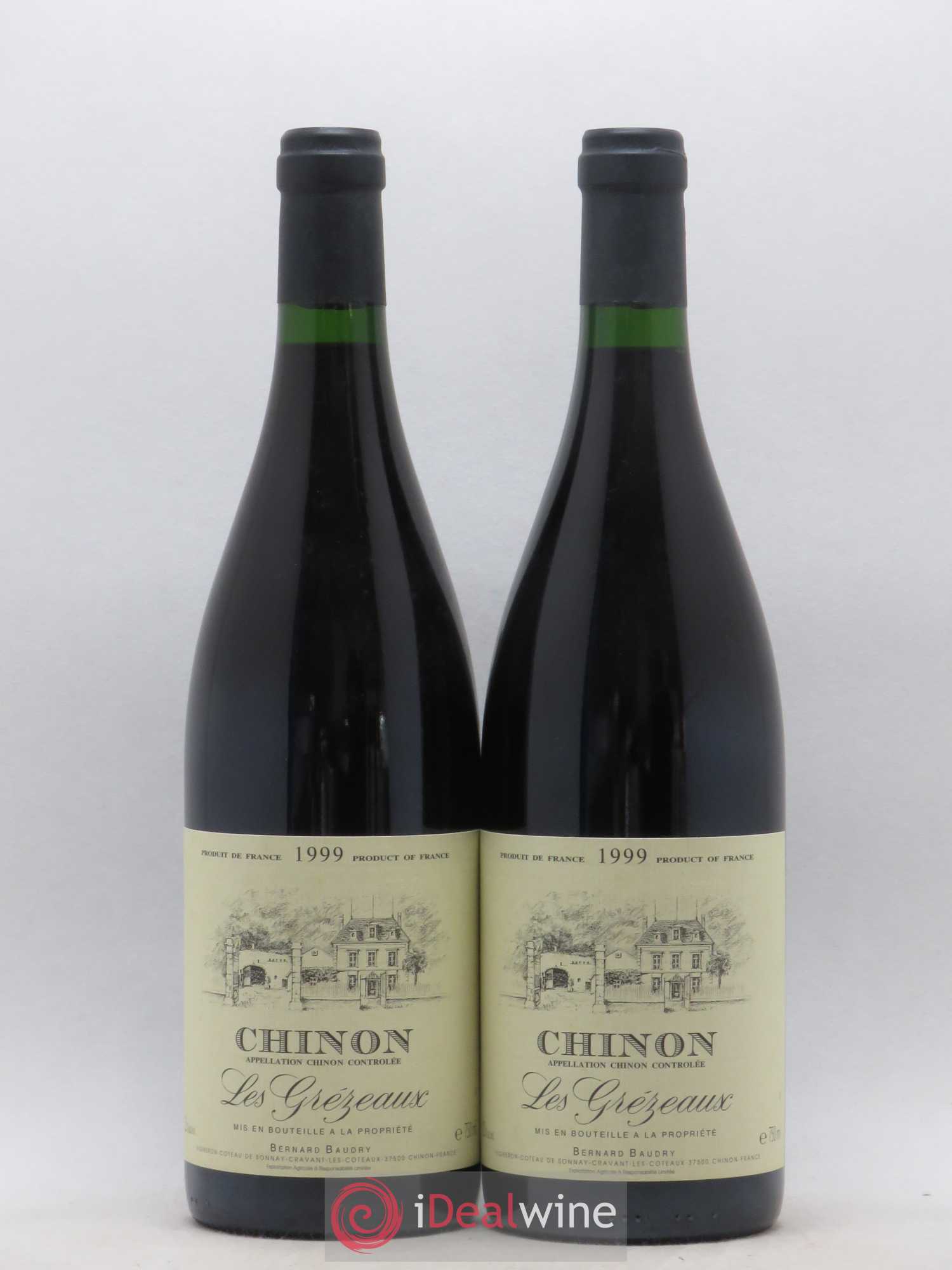 Chinon Les Grézeaux Bernard Baudry 1999 - Lot de 2 bouteilles - 0