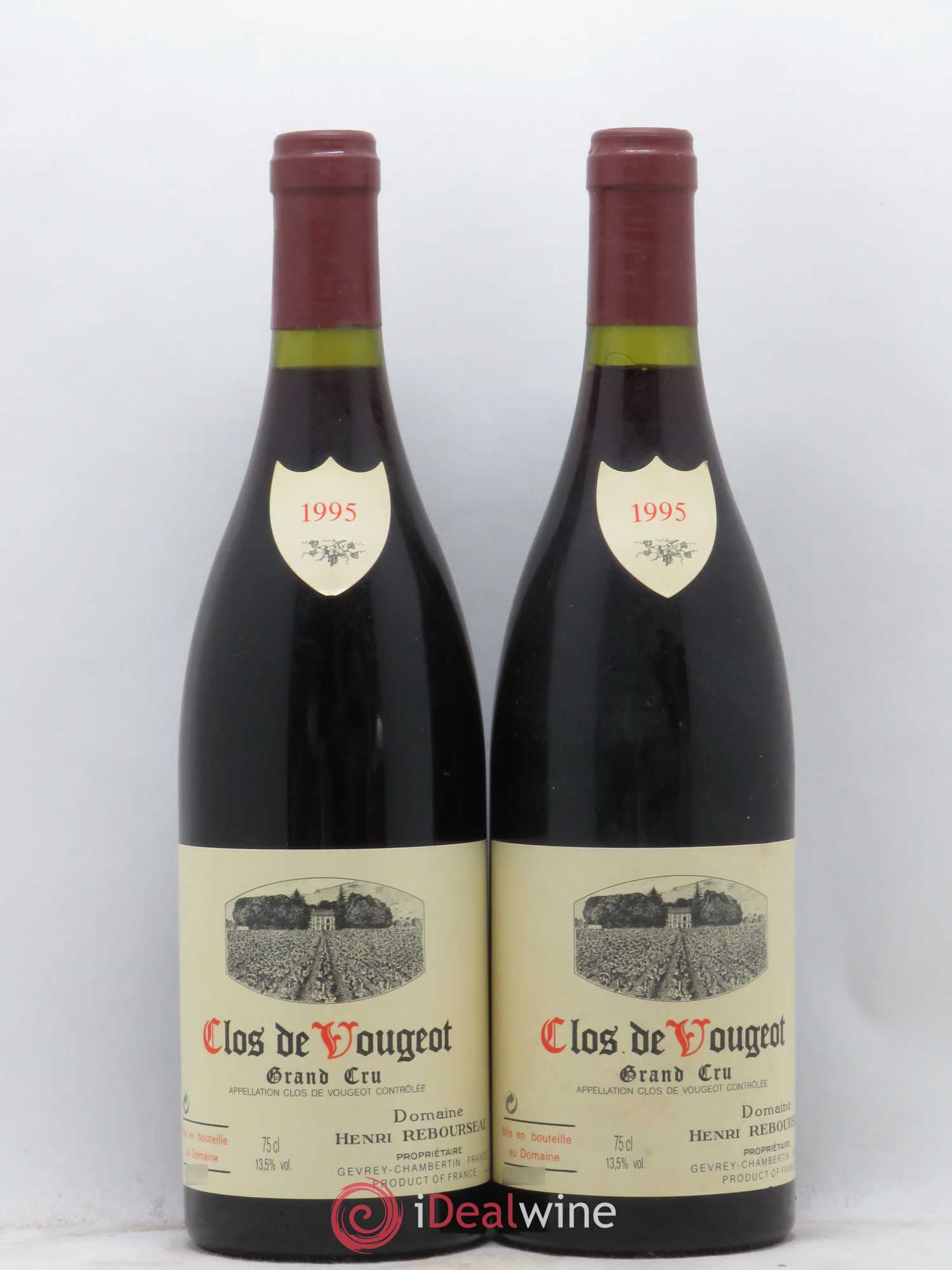 Clos de Vougeot Grand Cru Henri Rebourseau (Domaine) 1995 - Lot de 2 bouteilles - 0