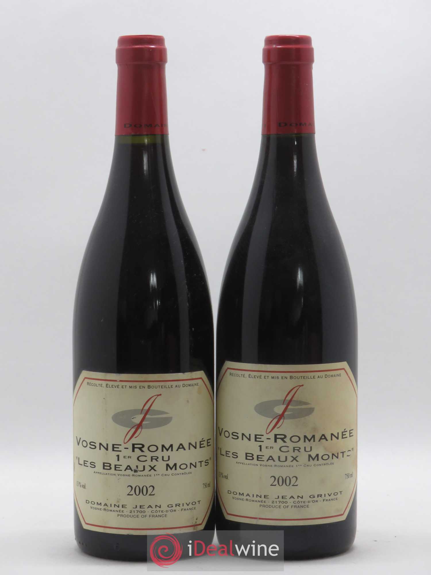 Vosne-Romanée 1er Cru Les Beaux-Monts Jean Grivot 2002 - Lotto di 2 bottiglie - 0