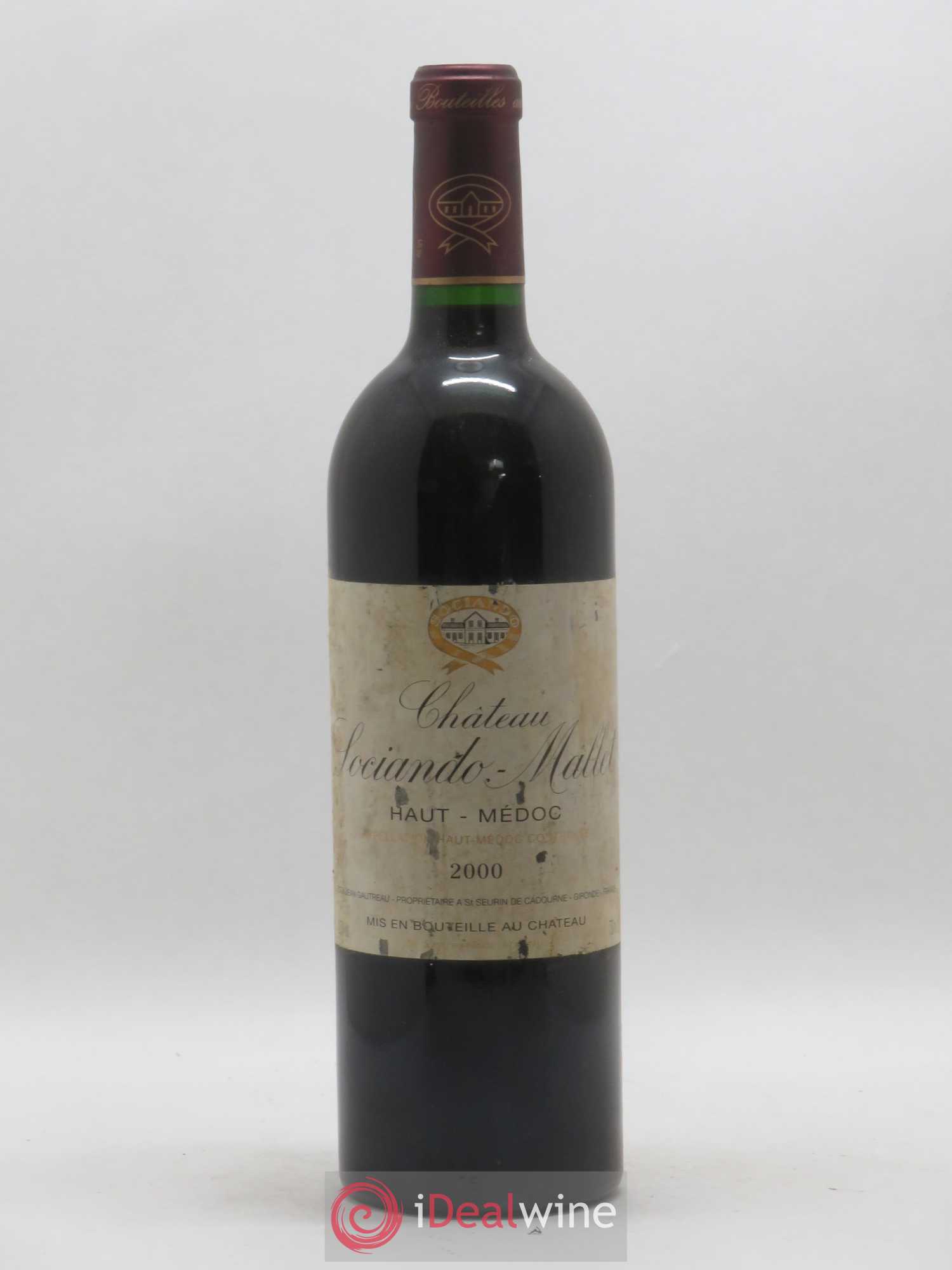 Château Sociando Mallet 2000 - Lot de 1 bouteille - 0
