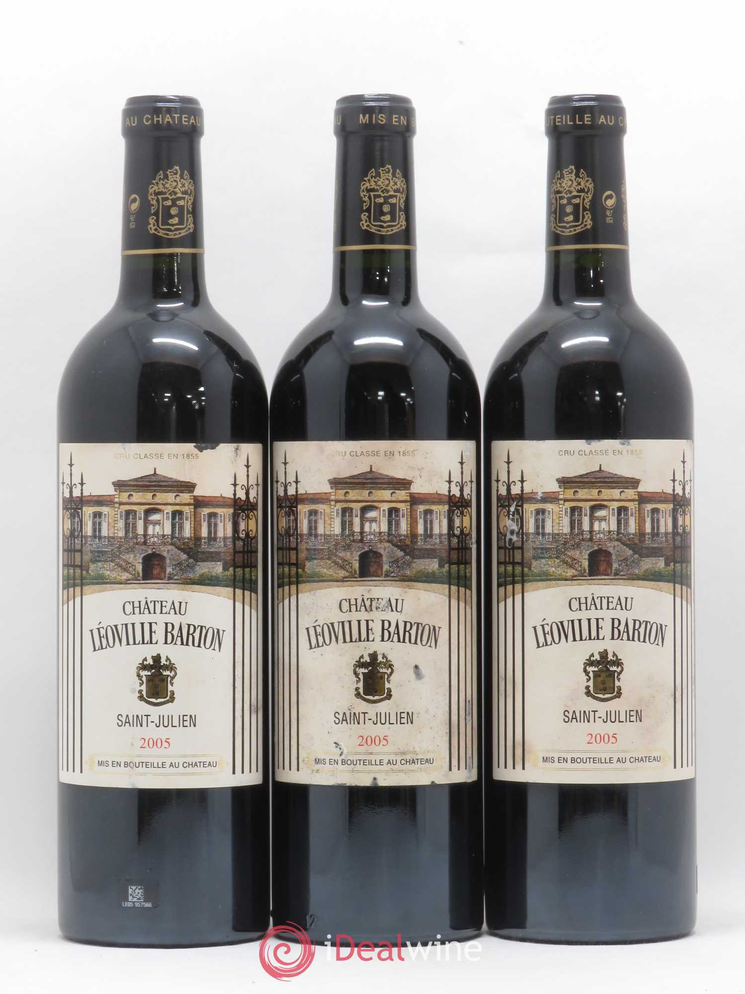 Château Léoville Barton 2ème Grand Cru Classé 2005 - Lot de 3 bouteilles - 0