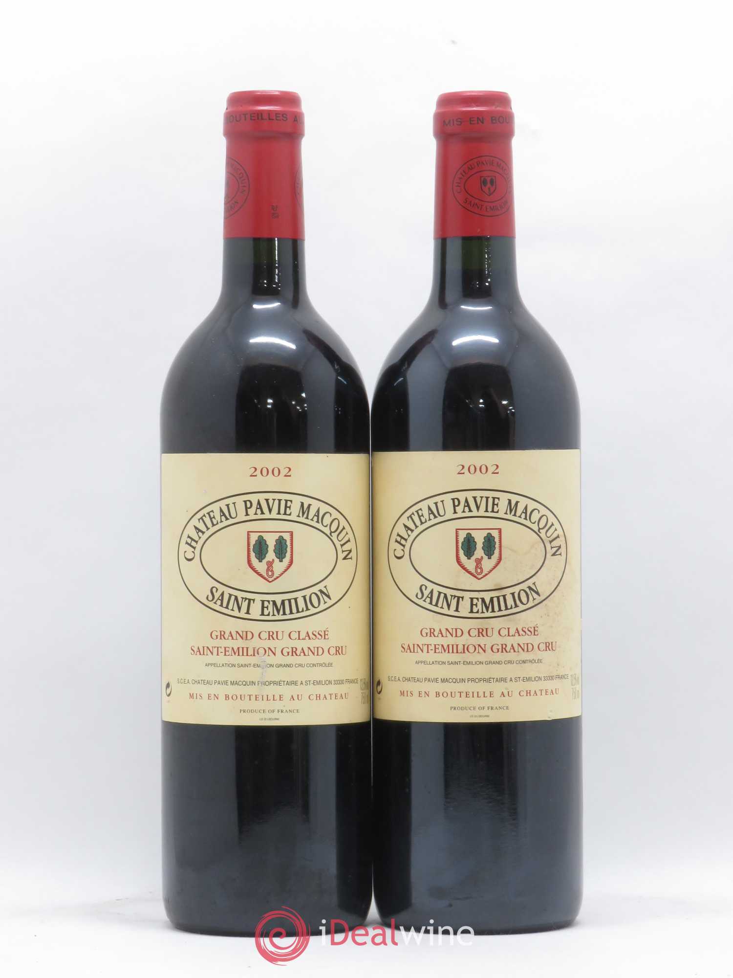 Château Pavie Macquin 1er Grand Cru Classé B 2002 - Lot de 2 bouteilles - 0