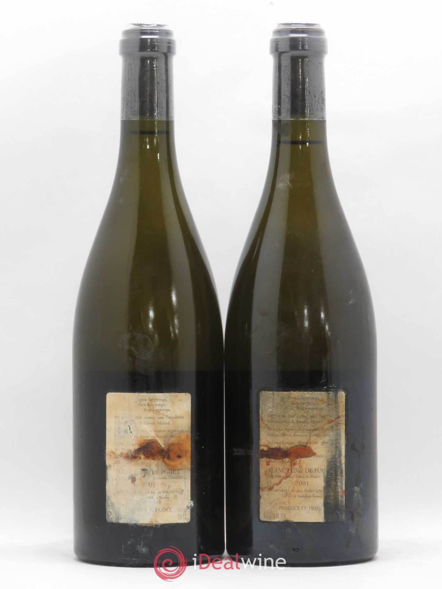Vin de France (anciennement Pouilly-Fumé) Buisson Renard Dagueneau (Domaine Didier - Louis-Benjamin) 2001 - Lot de 2 bouteilles - 1
