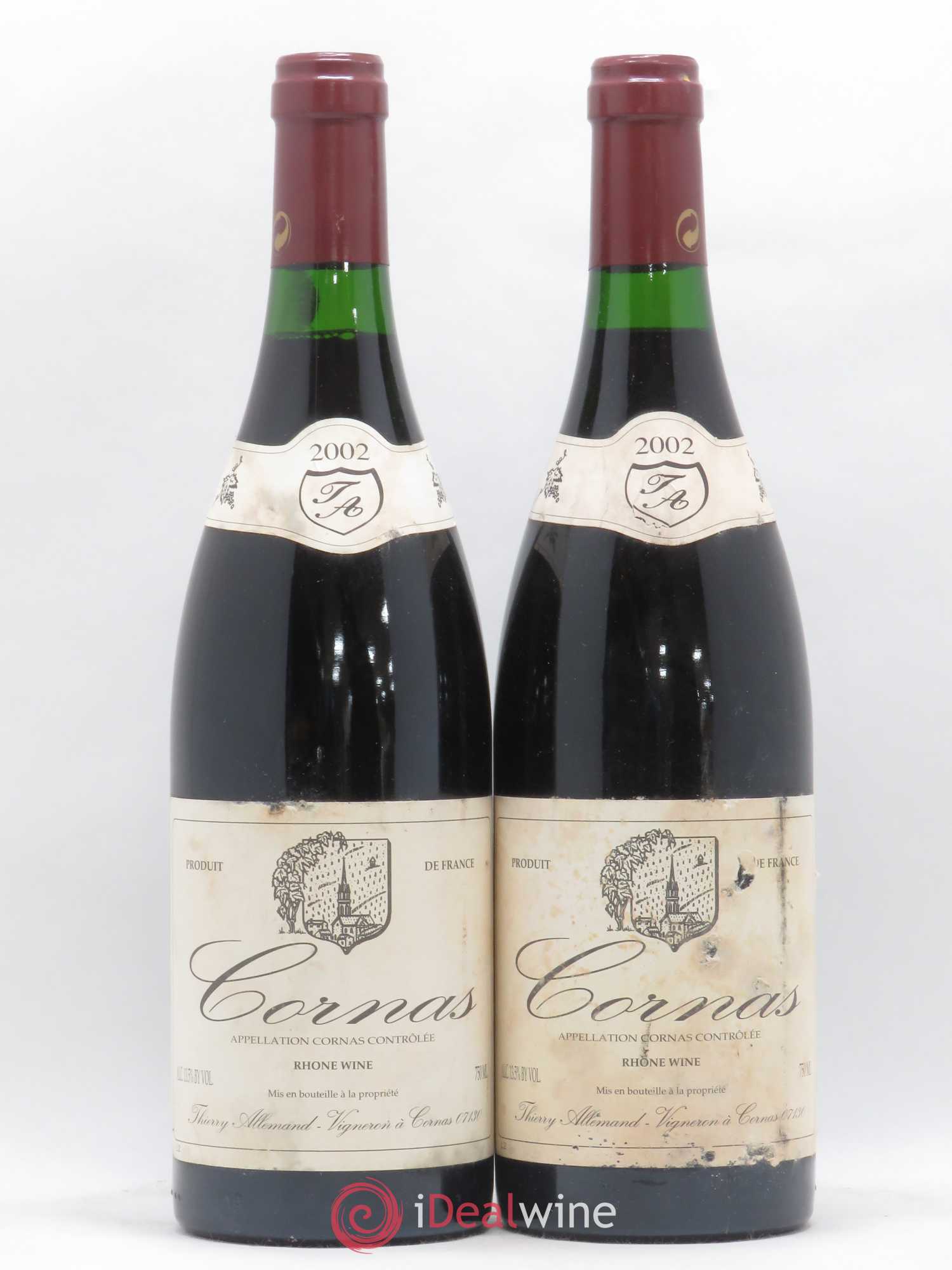 Cornas Thierry Allemand 2002 - Lot de 2 bouteilles - 0