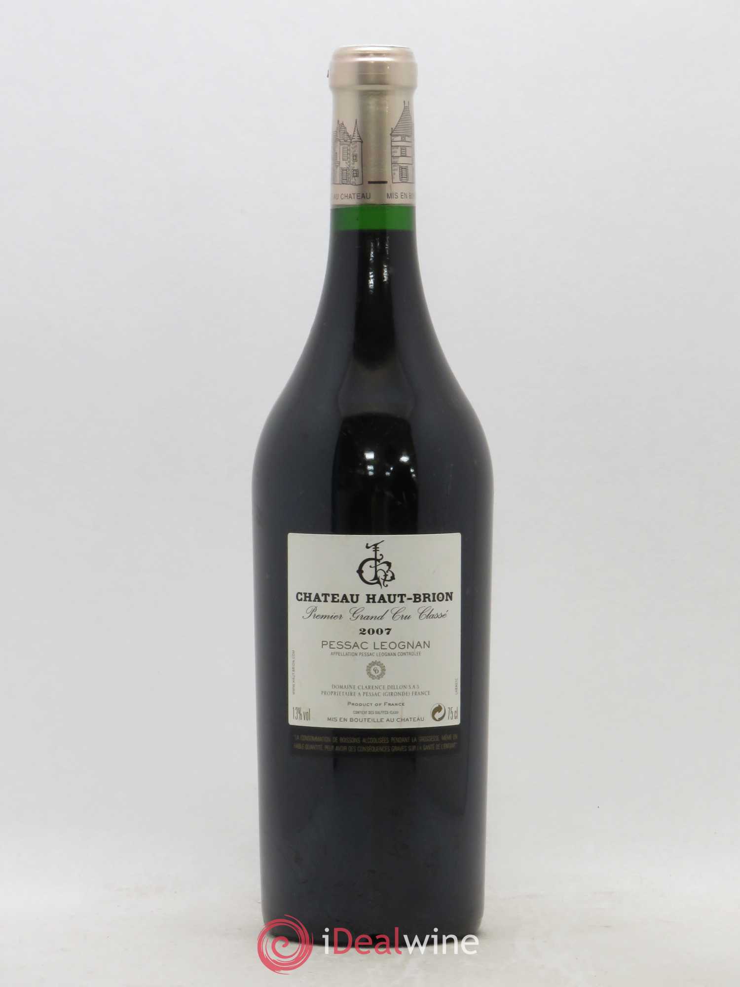 Château Haut Brion 1er Grand Cru Classé 2007 - Lot de 1 bouteille - 1