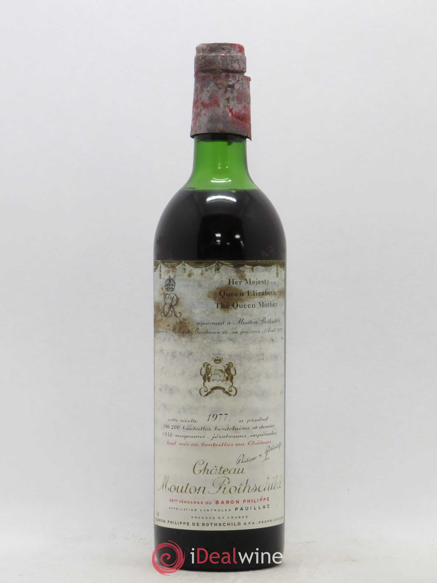 Château Mouton Rothschild 1er Grand Cru Classé 1977 - Lot de 1 bouteille - 0