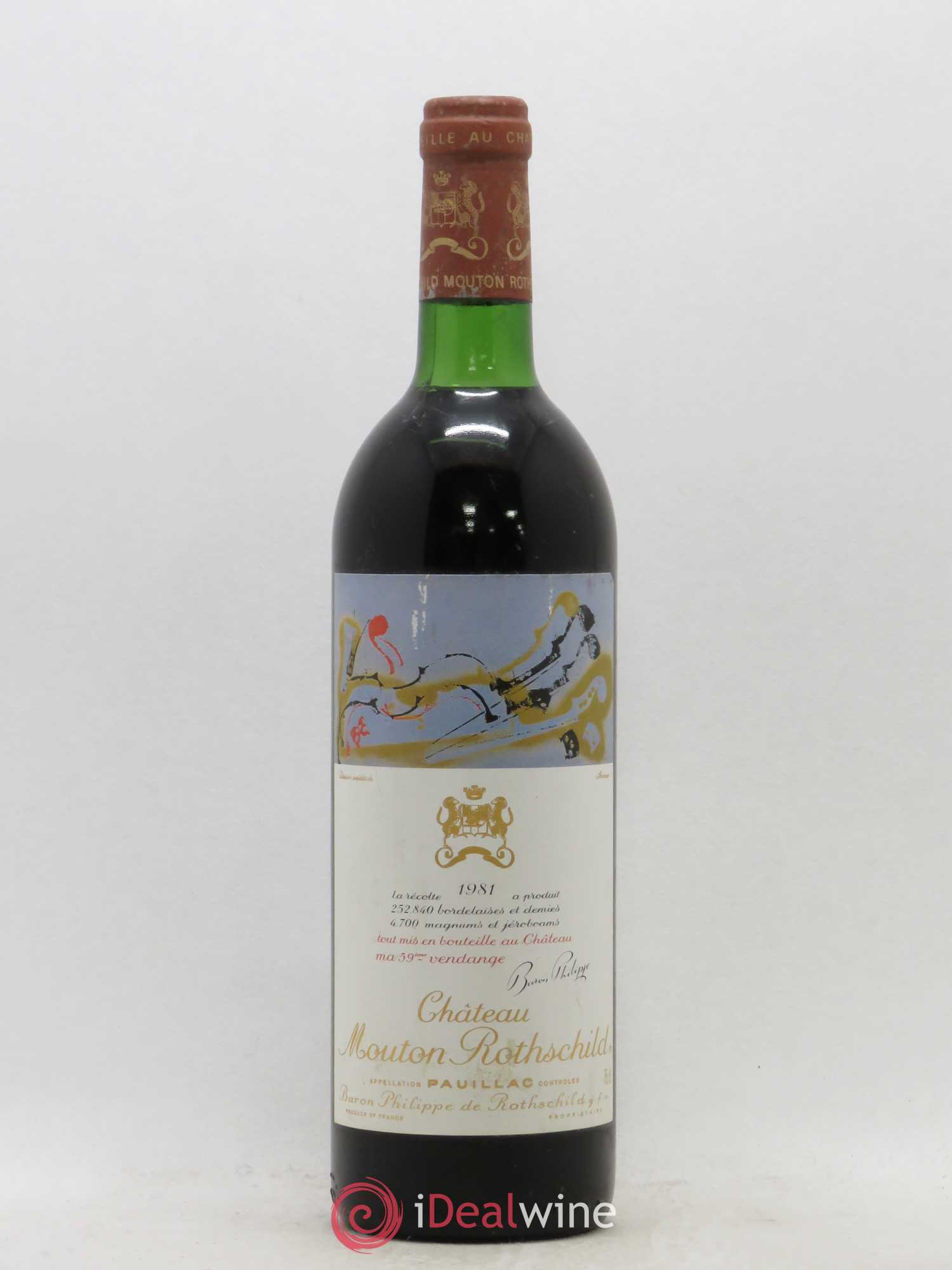 Château Mouton Rothschild 1er Grand Cru Classé 1981 - Lot de 1 bouteille - 0