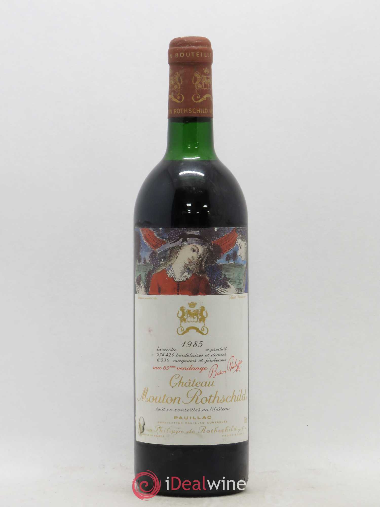 Château Mouton Rothschild 1er Grand Cru Classé 1985 - Lot de 1 bouteille - 0