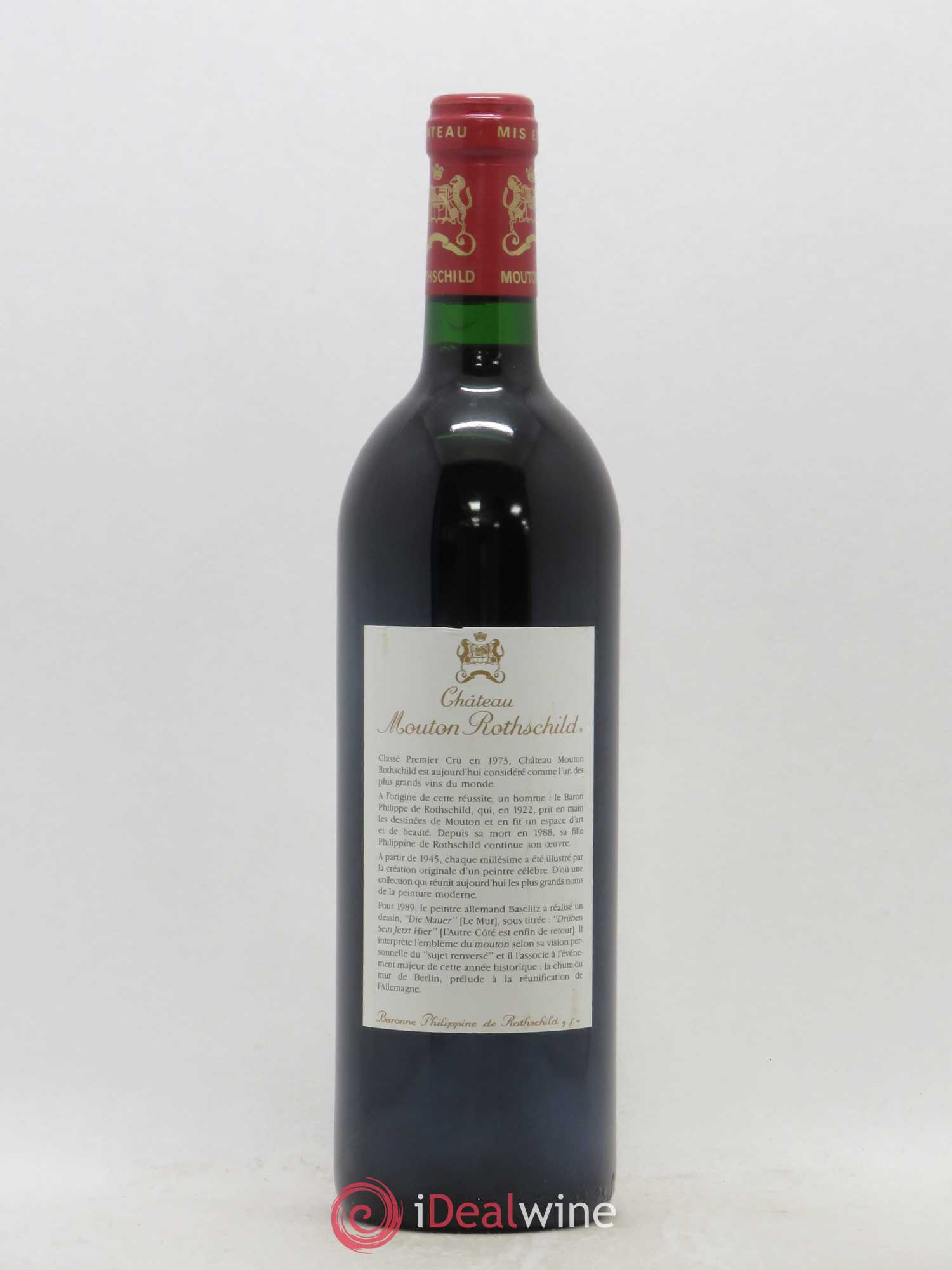 Château Mouton Rothschild 1er Grand Cru Classé 1989 - Lot de 1 bouteille - 1
