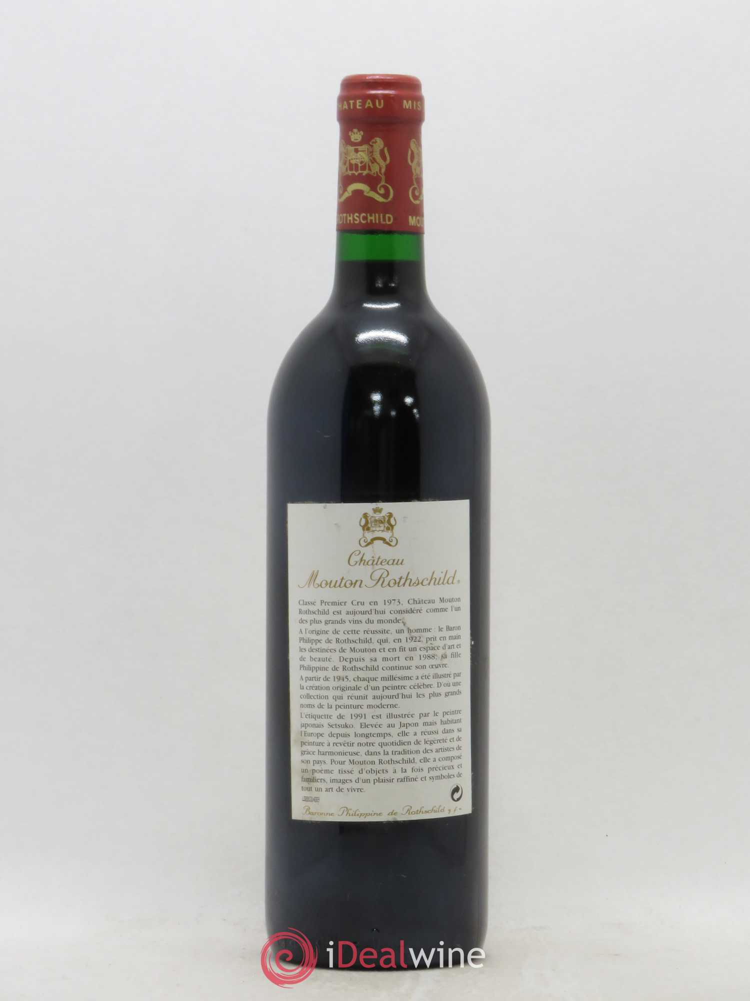 Château Mouton Rothschild 1er Grand Cru Classé 1991 - Lot de 1 bouteille - 1