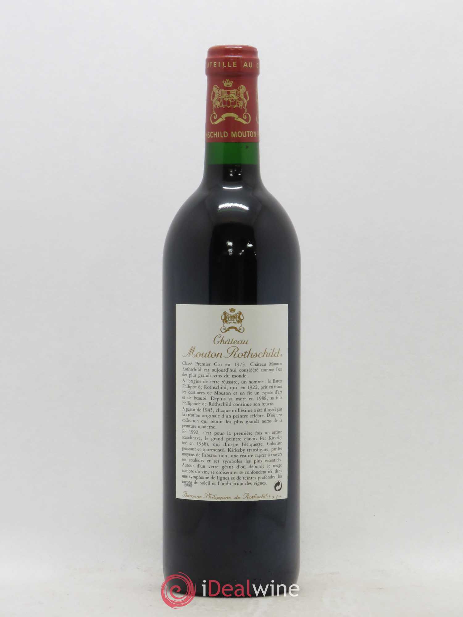 Château Mouton Rothschild 1er Grand Cru Classé 1992 - Lot de 1 bouteille - 1