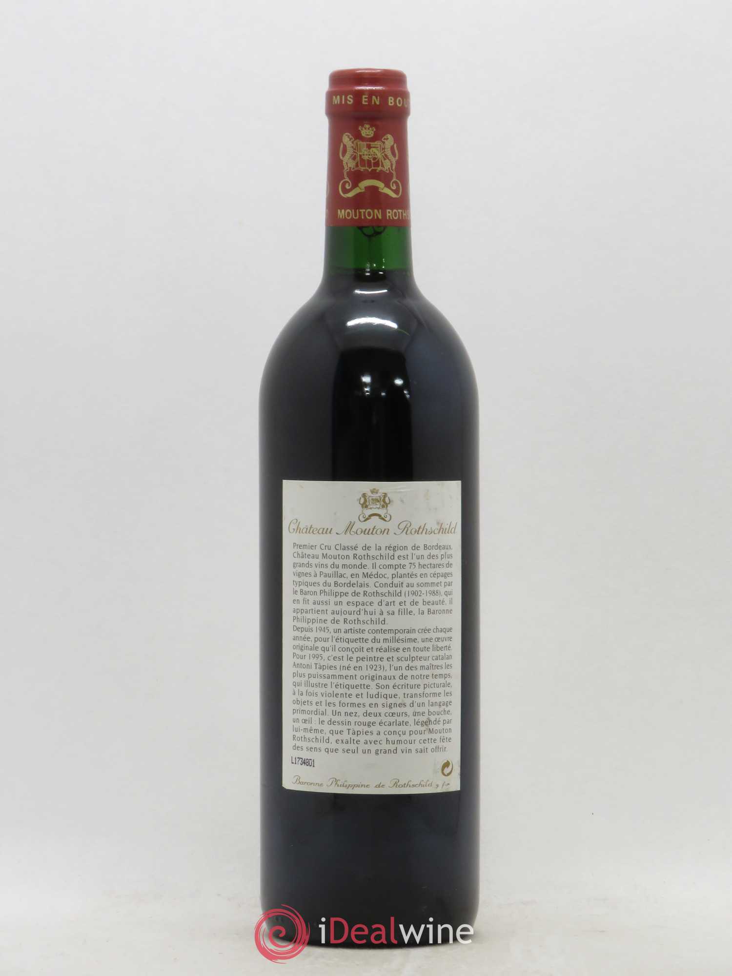 Château Mouton Rothschild 1er Grand Cru Classé 1995 - Lot de 1 bouteille - 1