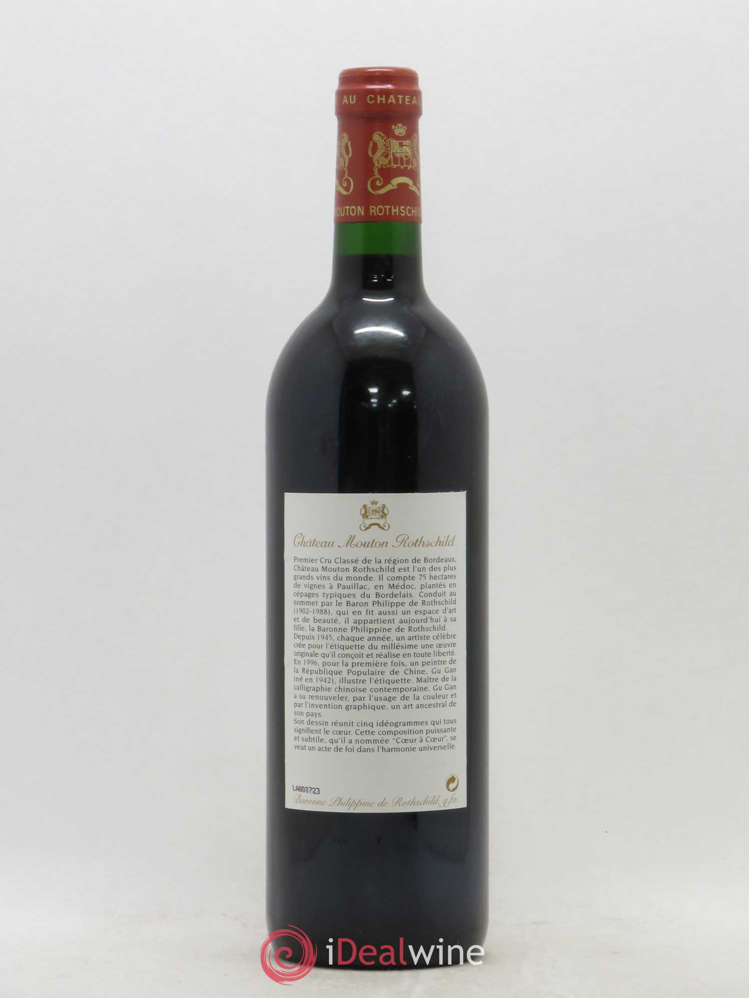Château Mouton Rothschild 1er Grand Cru Classé 1996 - Lot de 1 bouteille - 1