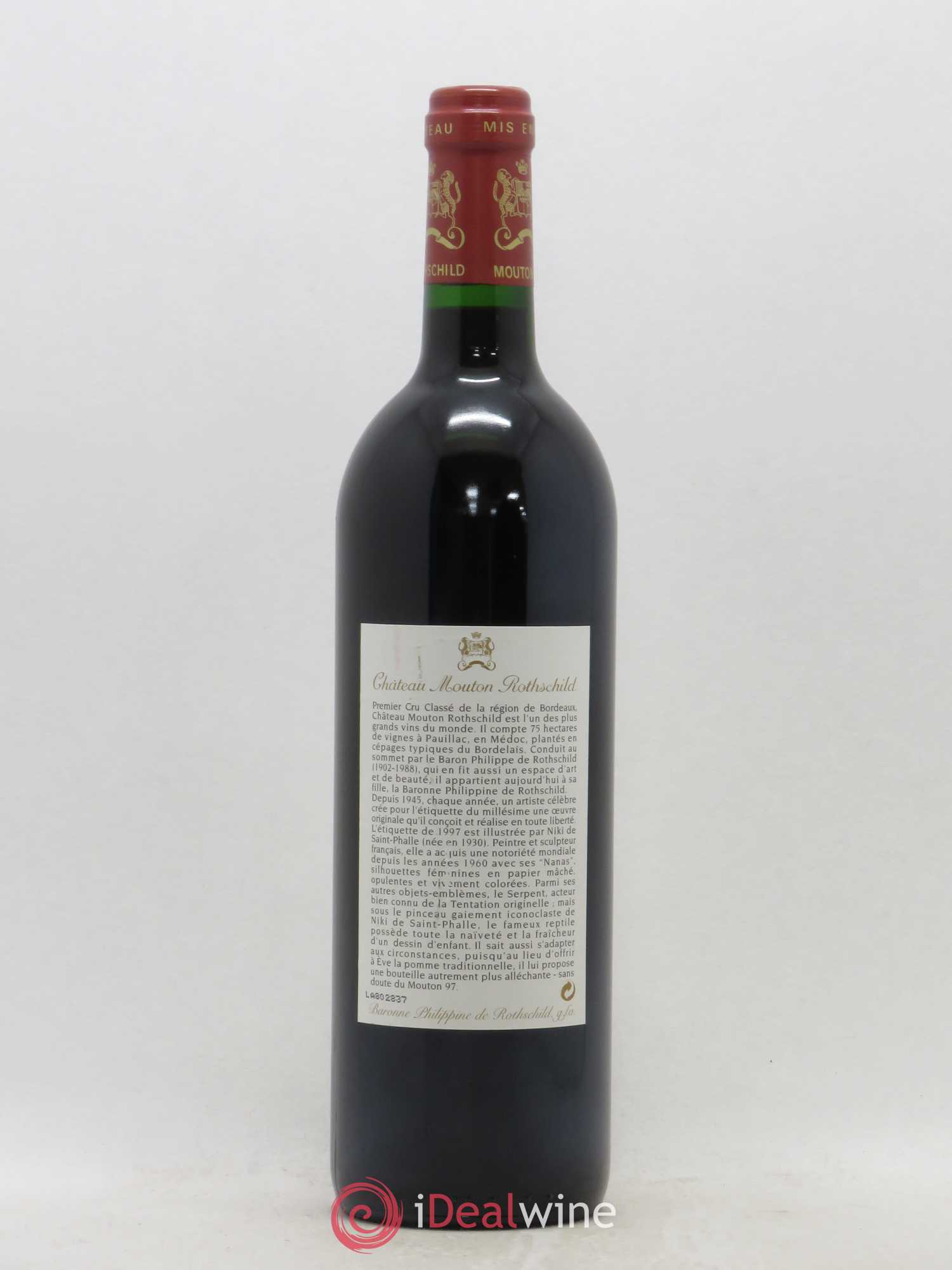 Château Mouton Rothschild 1er Grand Cru Classé 1997 - Lot de 1 bouteille - 1