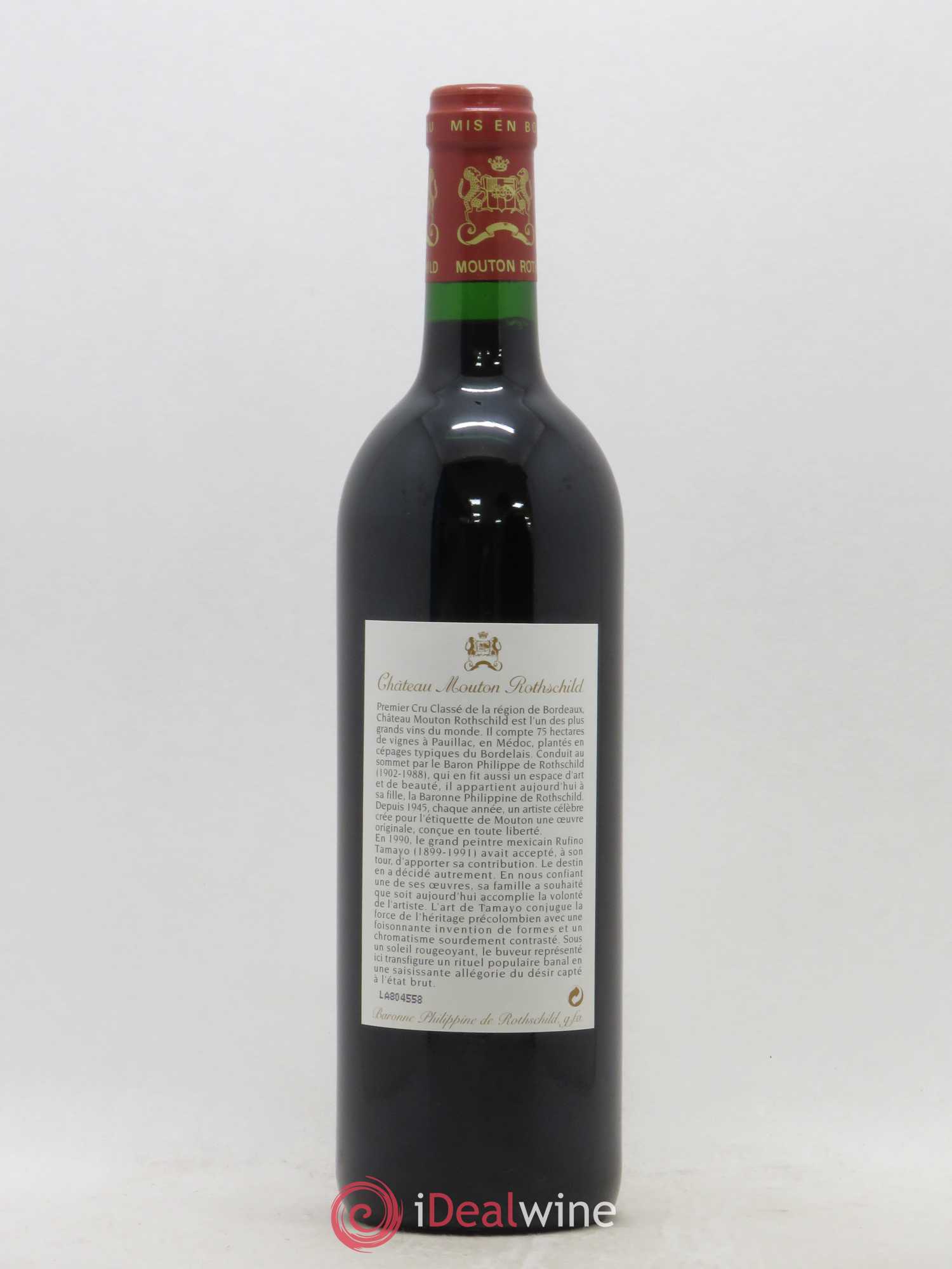 Château Mouton Rothschild 1er Grand Cru Classé 1998 - Lot de 1 bouteille - 1
