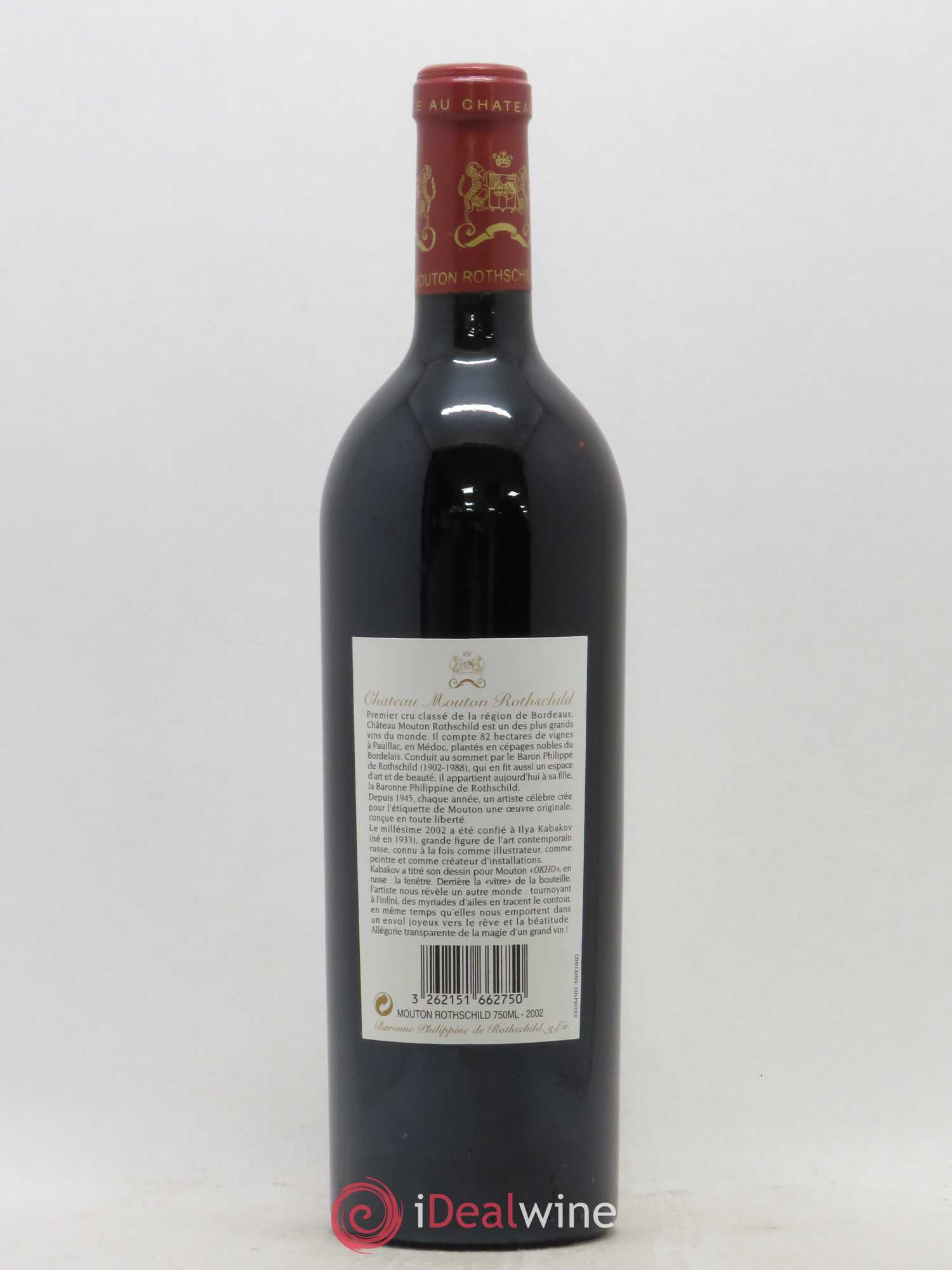 Château Mouton Rothschild 1er Grand Cru Classé 2002 - Lot de 1 bouteille - 1