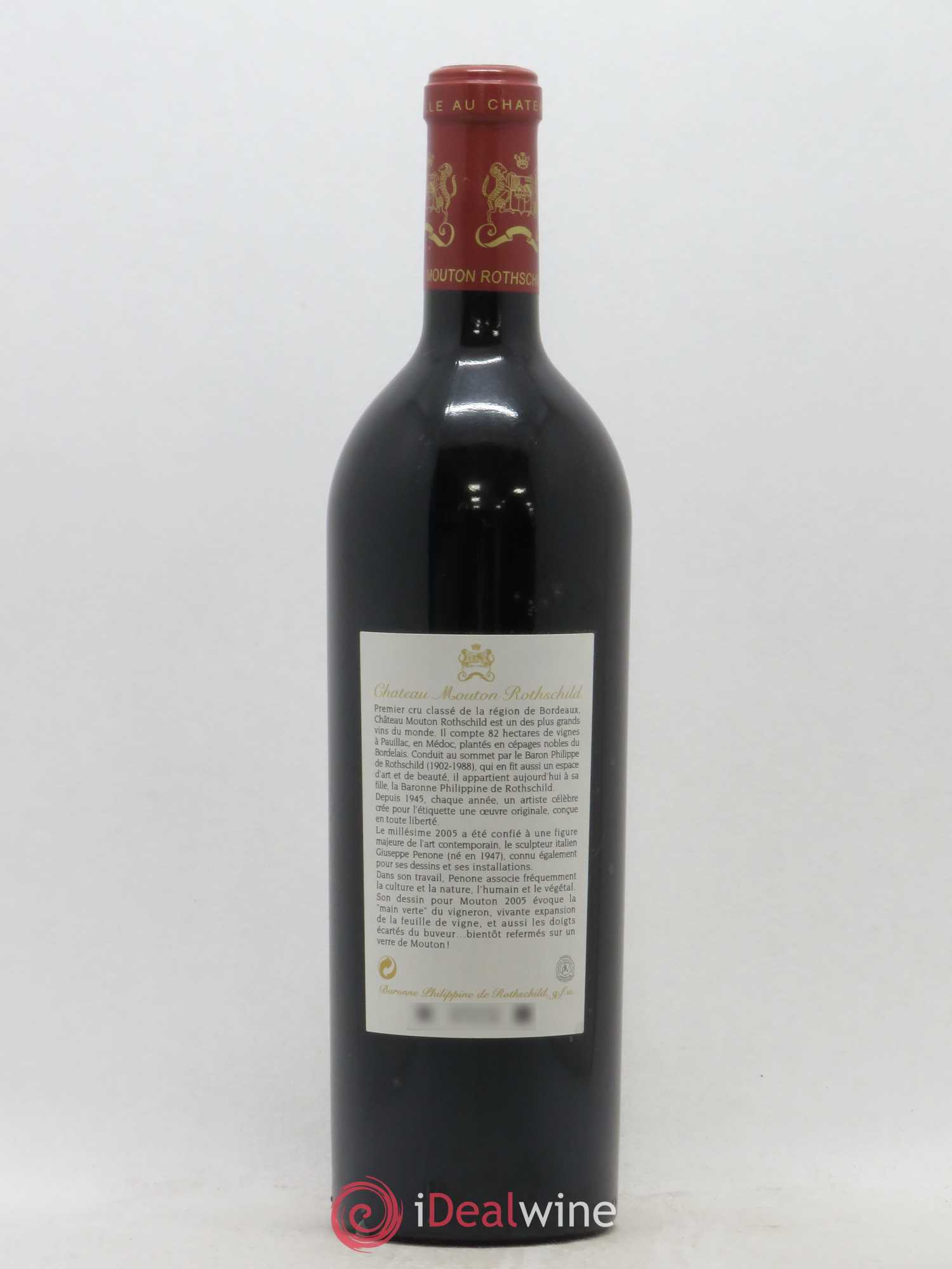 Château Mouton Rothschild 1er Grand Cru Classé 2005 - Lot de 1 bouteille - 1