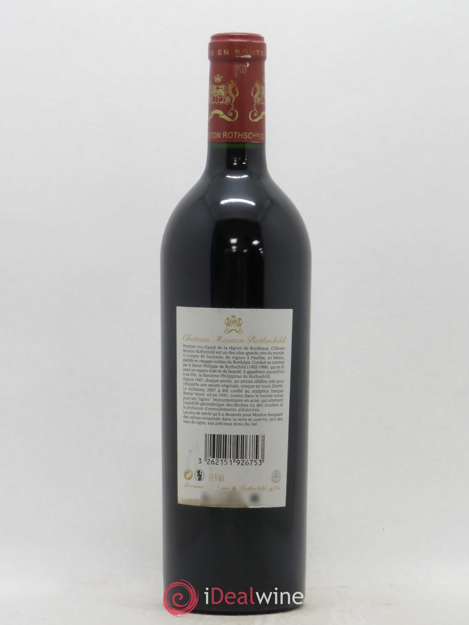 Château Mouton Rothschild 1er Grand Cru Classé 2007 - Lot de 1 bouteille - 1