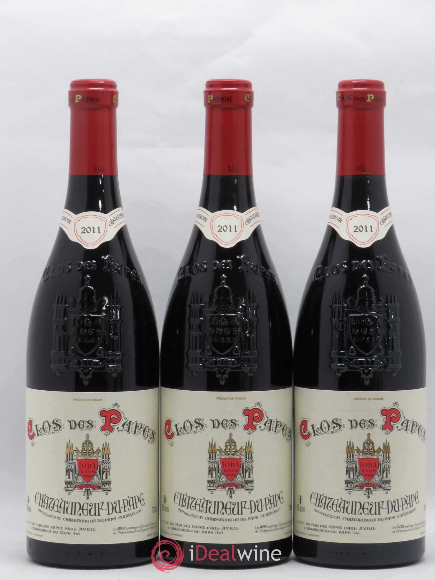 Châteauneuf-du-Pape Clos des Papes - Paul Avril 2011 - Lot de 3 bouteilles - 0