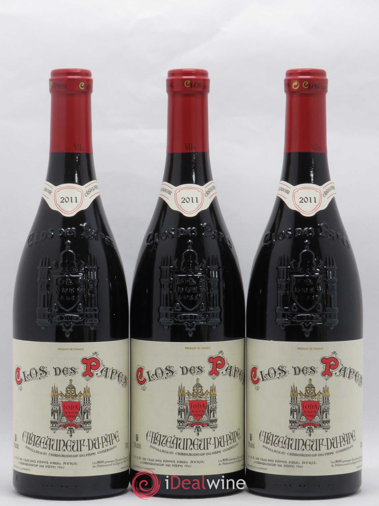 Châteauneuf-du-Pape Clos des Papes - Paul Avril 2011 - Lot de 3 bouteilles - 0