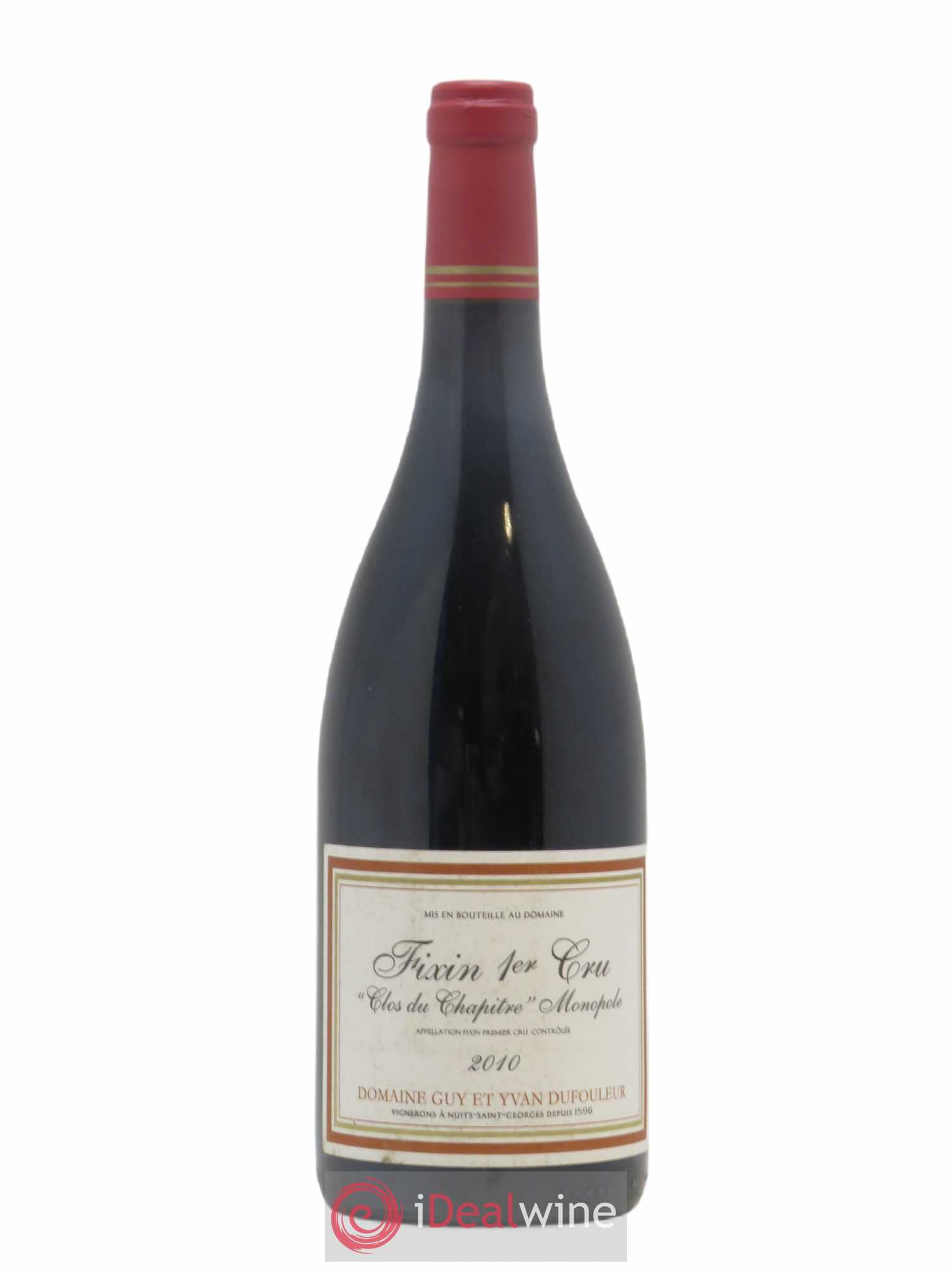 Fixin 1er Cru Clos du Chapitre Domaine Dufouleur 2010 - Posten von 1 Flasche - 0