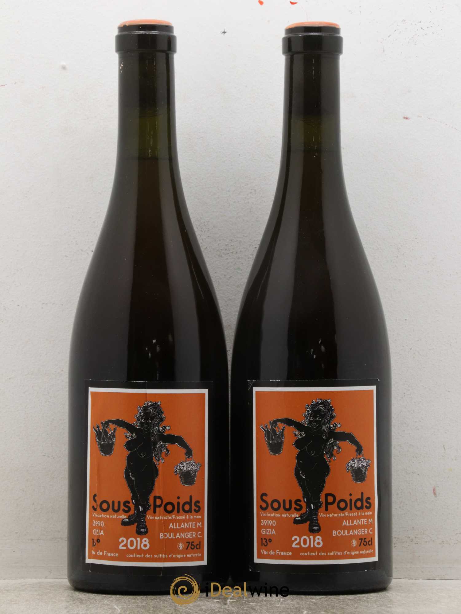 Vin de France Sous Poids Allante Boulanger 2018 - Lot de 2 bouteilles - 0