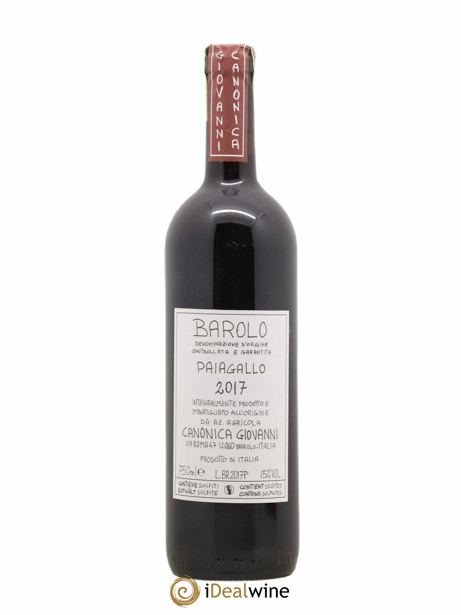 Barolo DOCG Paiagallo Giovanni Canonica 2017 - Lot de 1 bouteille - 0