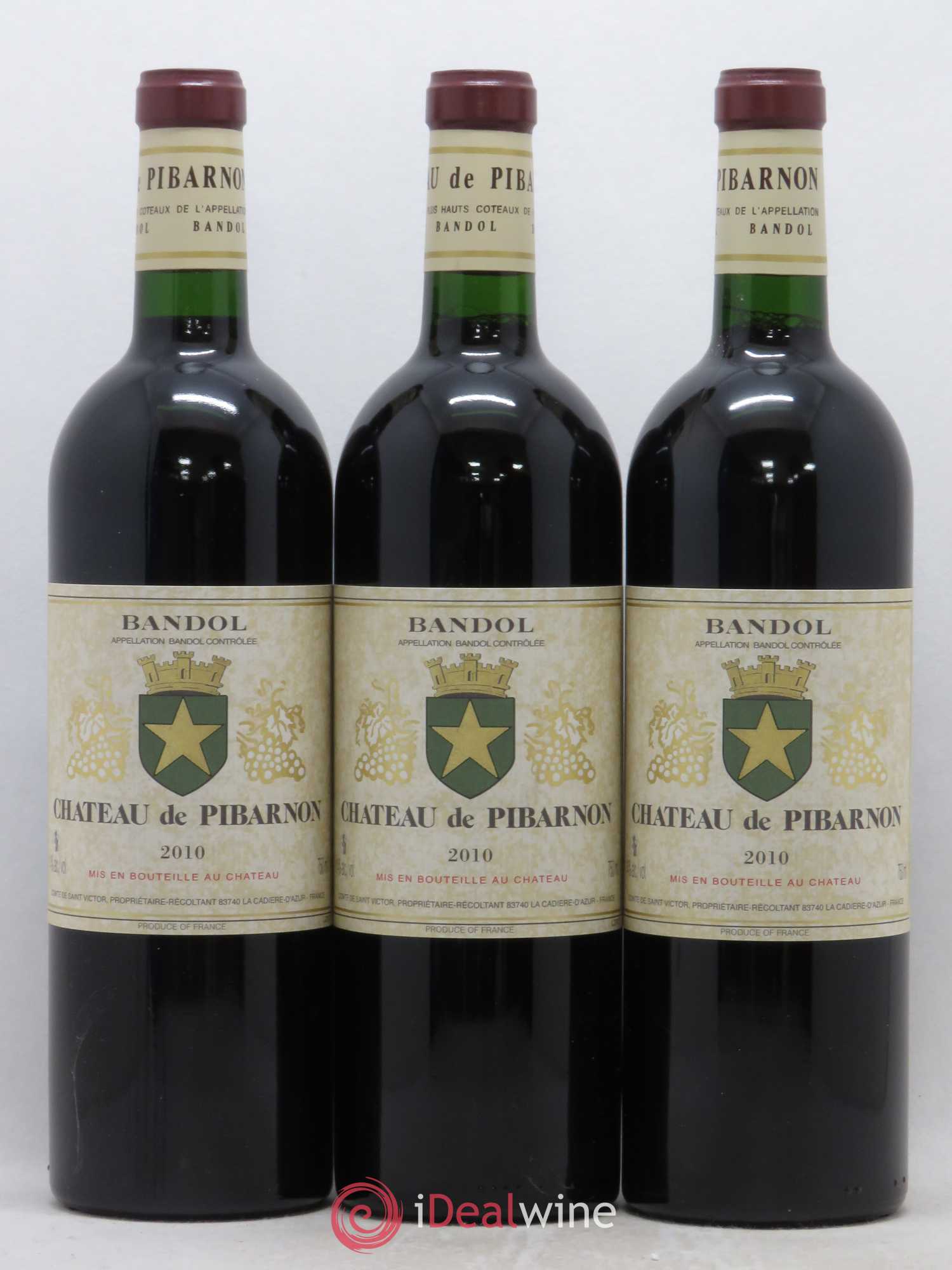 Bandol Château de Pibarnon Comte de Saint-Victor 2010 - Lot de 3 bouteilles - 0