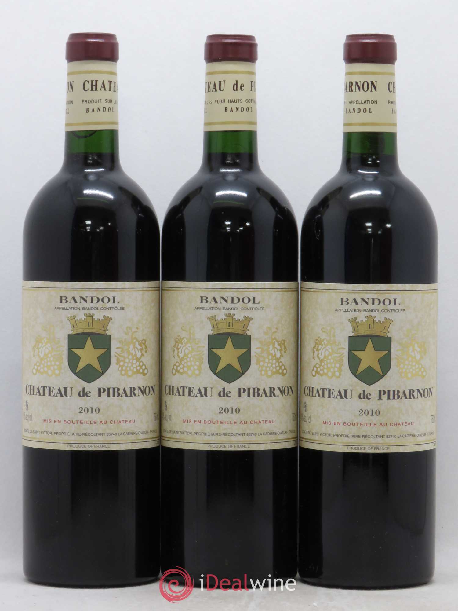 Bandol Château de Pibarnon Comte de Saint-Victor 2010 - Lot de 3 bouteilles - 0