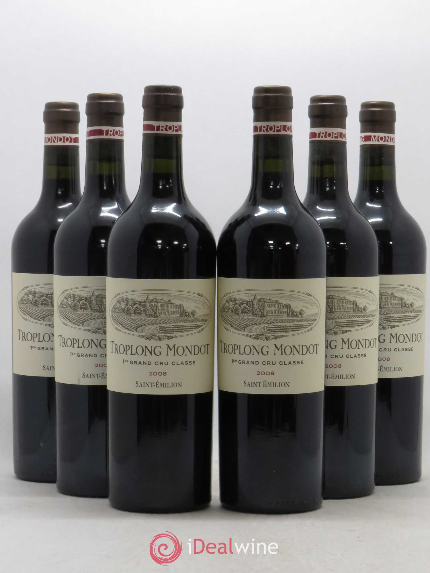Château Troplong Mondot 1er Grand Cru Classé B 2008 - Lot de 6 bouteilles - 0