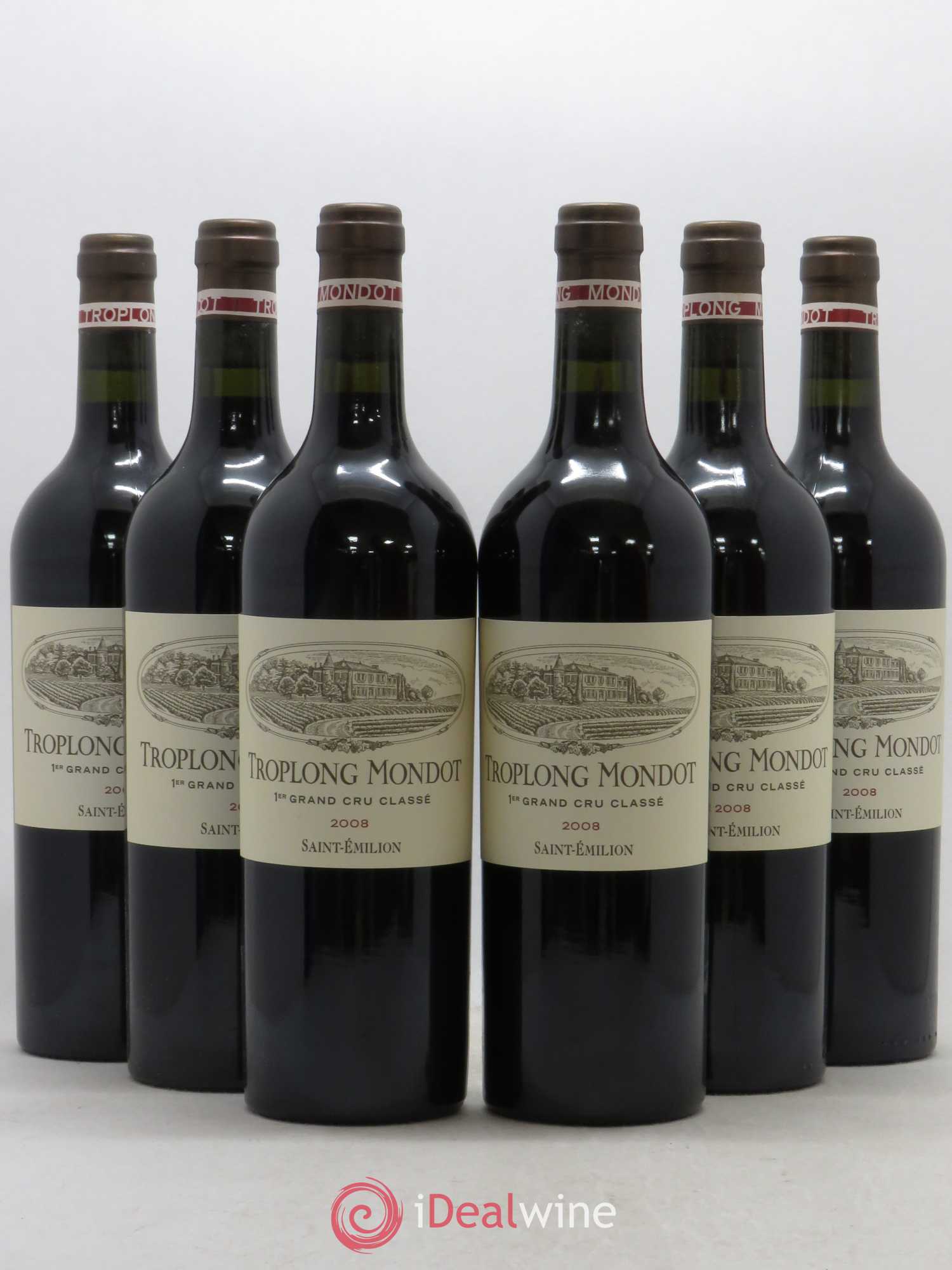 Château Troplong Mondot 1er Grand Cru Classé B 2008 - Lot de 6 bouteilles - 0