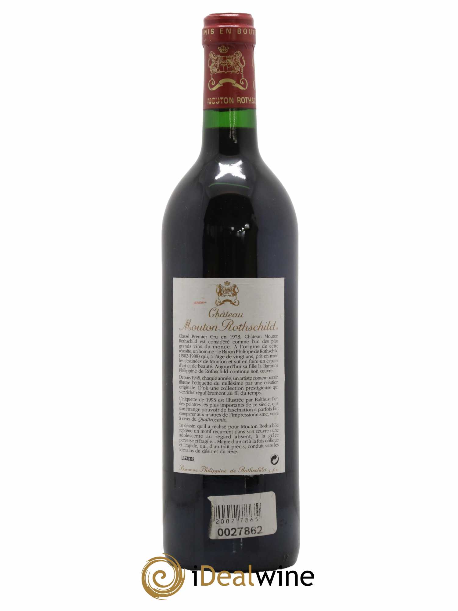 Château Mouton Rothschild 1er Grand Cru Classé 1993 - Lot of 1 bottle - 1