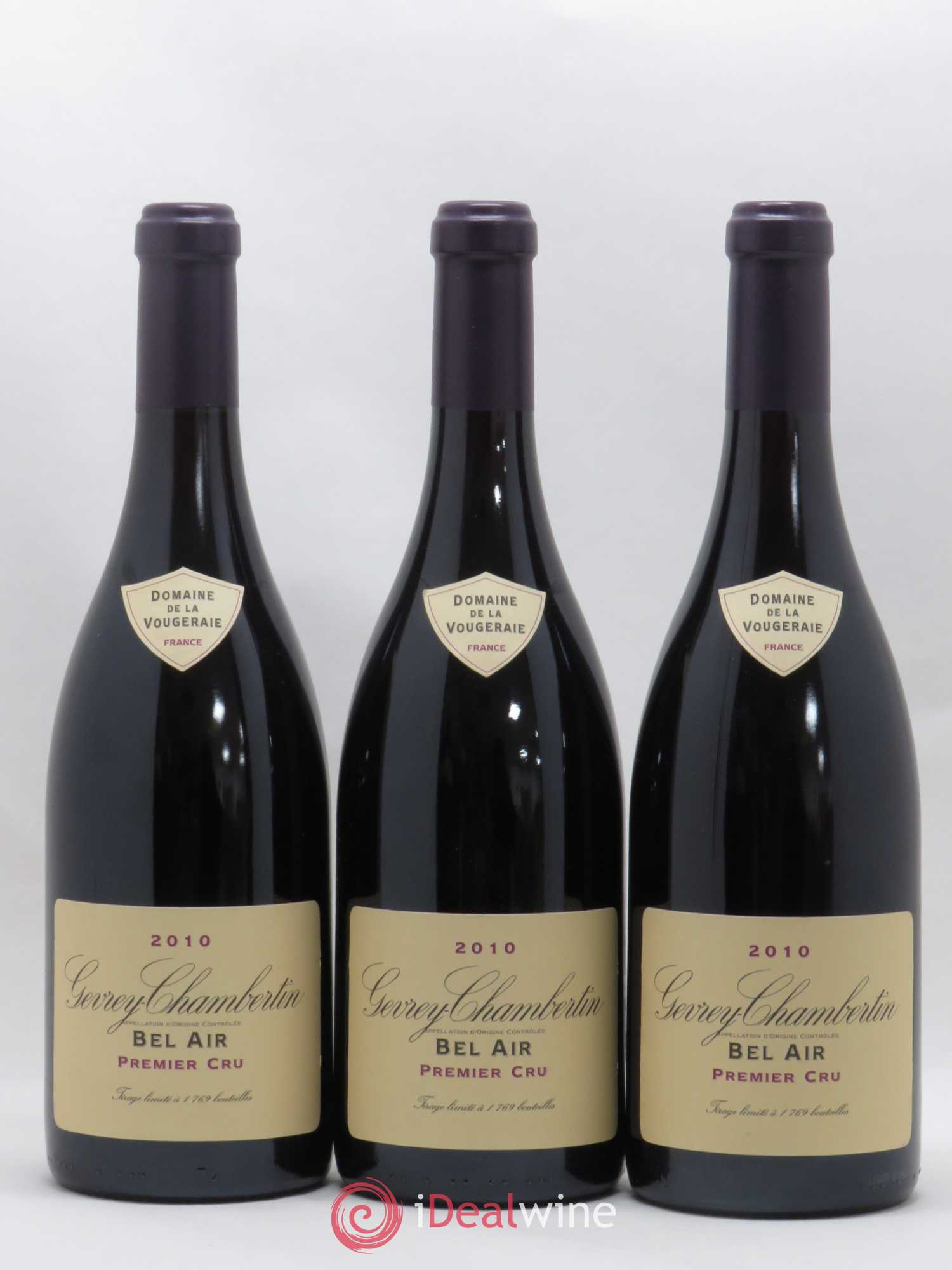 Gevrey-Chambertin 1er Cru Bel air Domaine De La Vougeraie 2010 - Posten von 3 Flaschen - 0