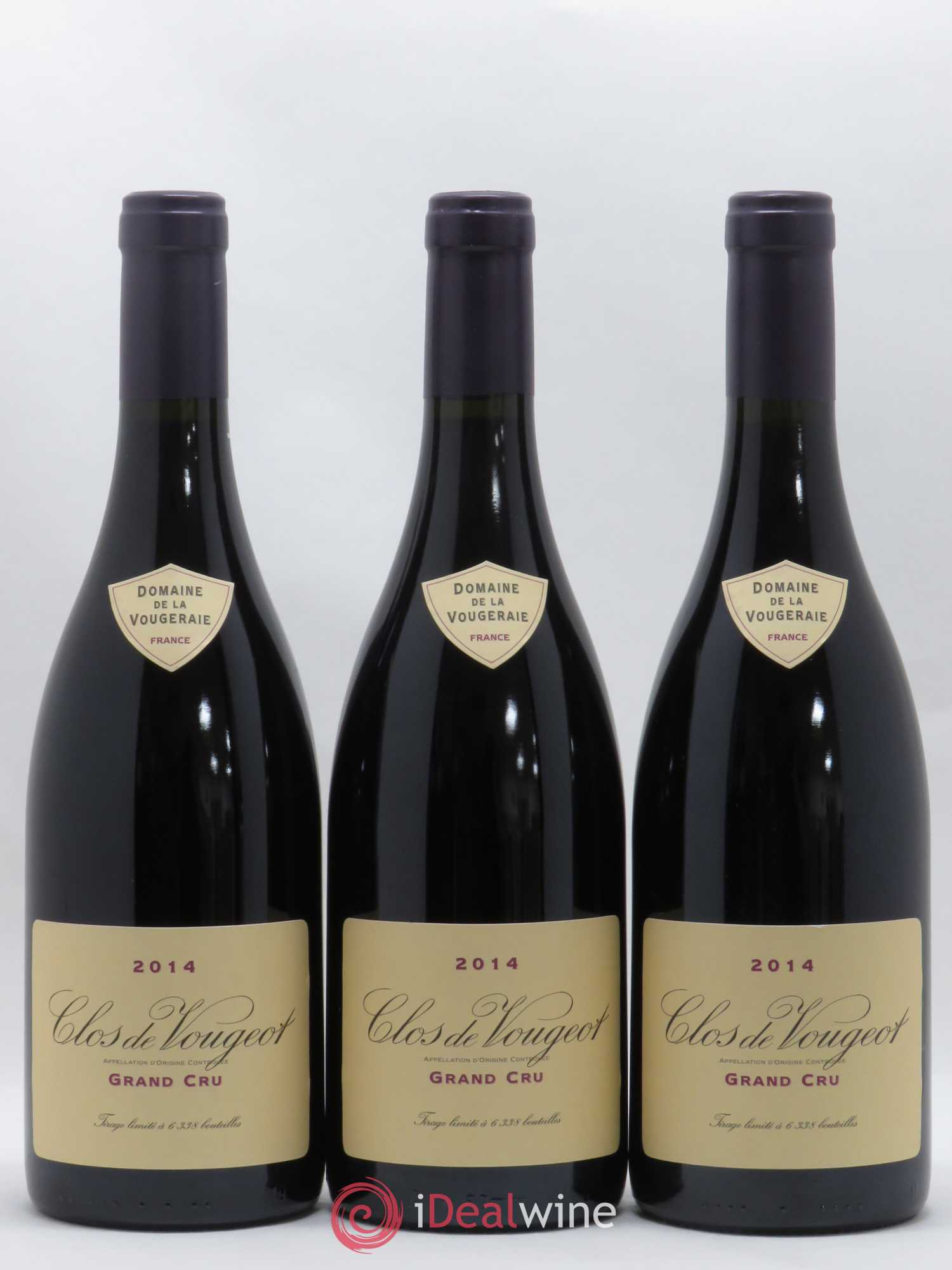 Clos de Vougeot Grand Cru La Vougeraie 2014 - Lot de 3 bouteilles - 0