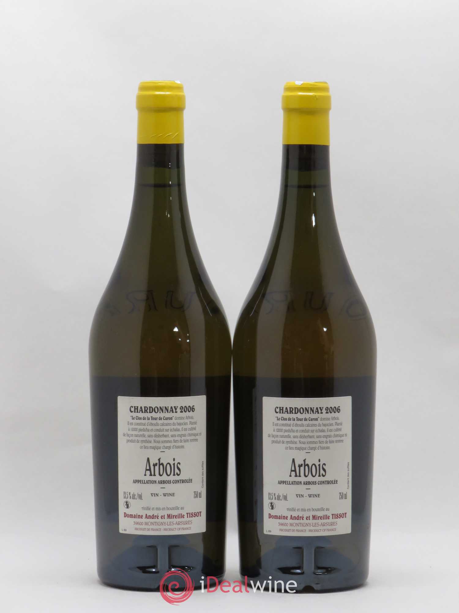 Arbois Chardonnay Le Clos de la Tour de Curon Bénédicte et Stéphane Tissot 2006 - Lot de 2 bouteilles - 1