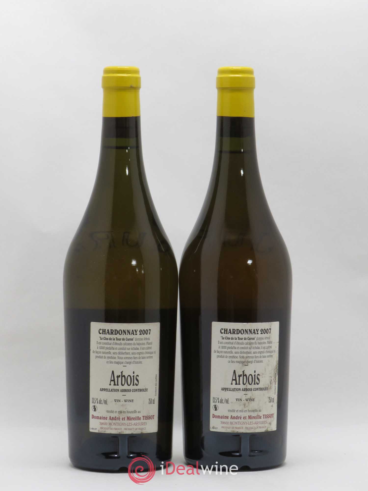 Arbois Chardonnay Le Clos de la Tour de Curon Bénédicte et Stéphane Tissot 2007 - Lot de 2 bouteilles - 1