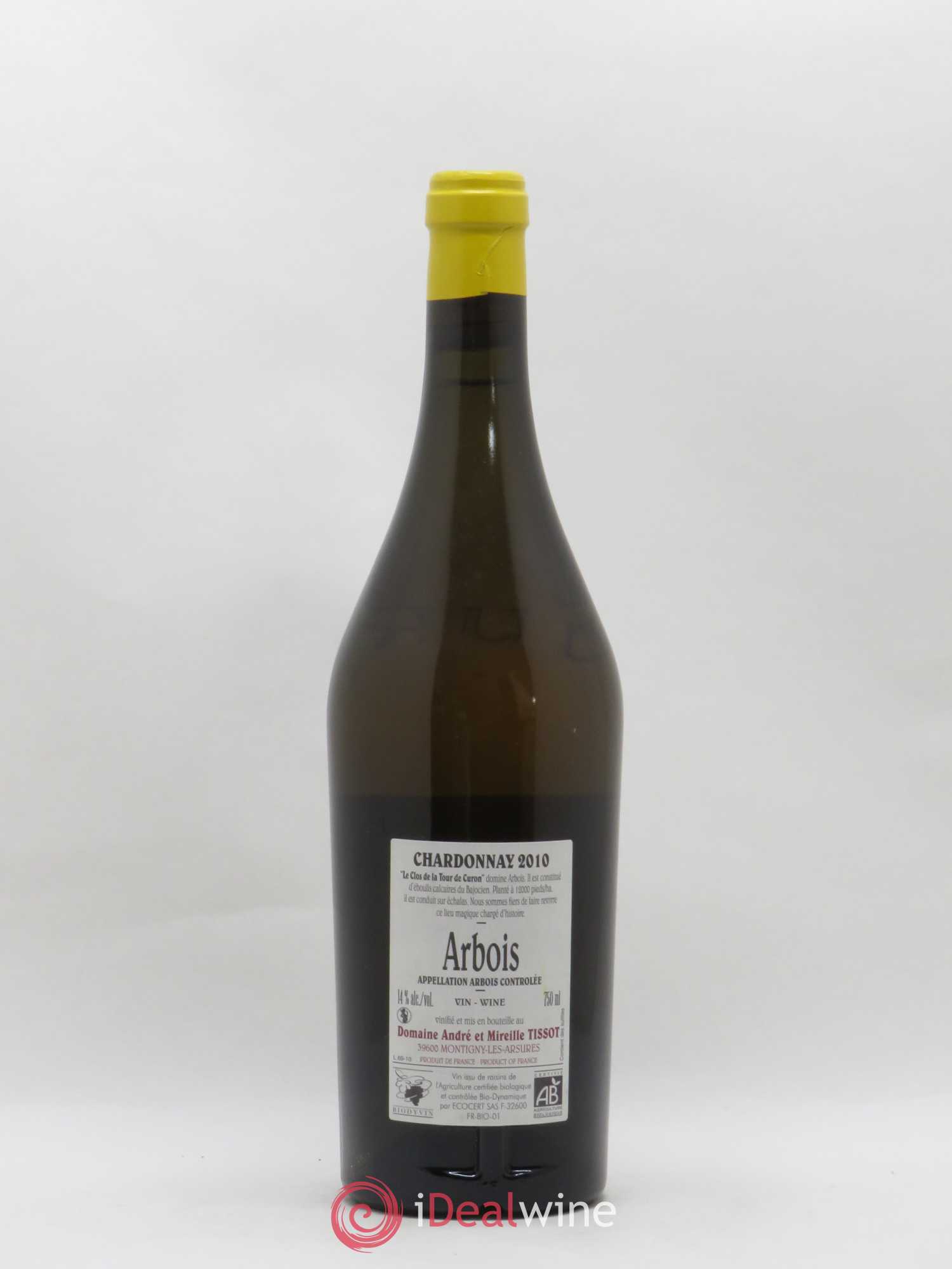 Arbois Chardonnay Le Clos de la Tour de Curon Bénédicte et Stéphane Tissot 2010 - Lot de 1 bouteille - 1